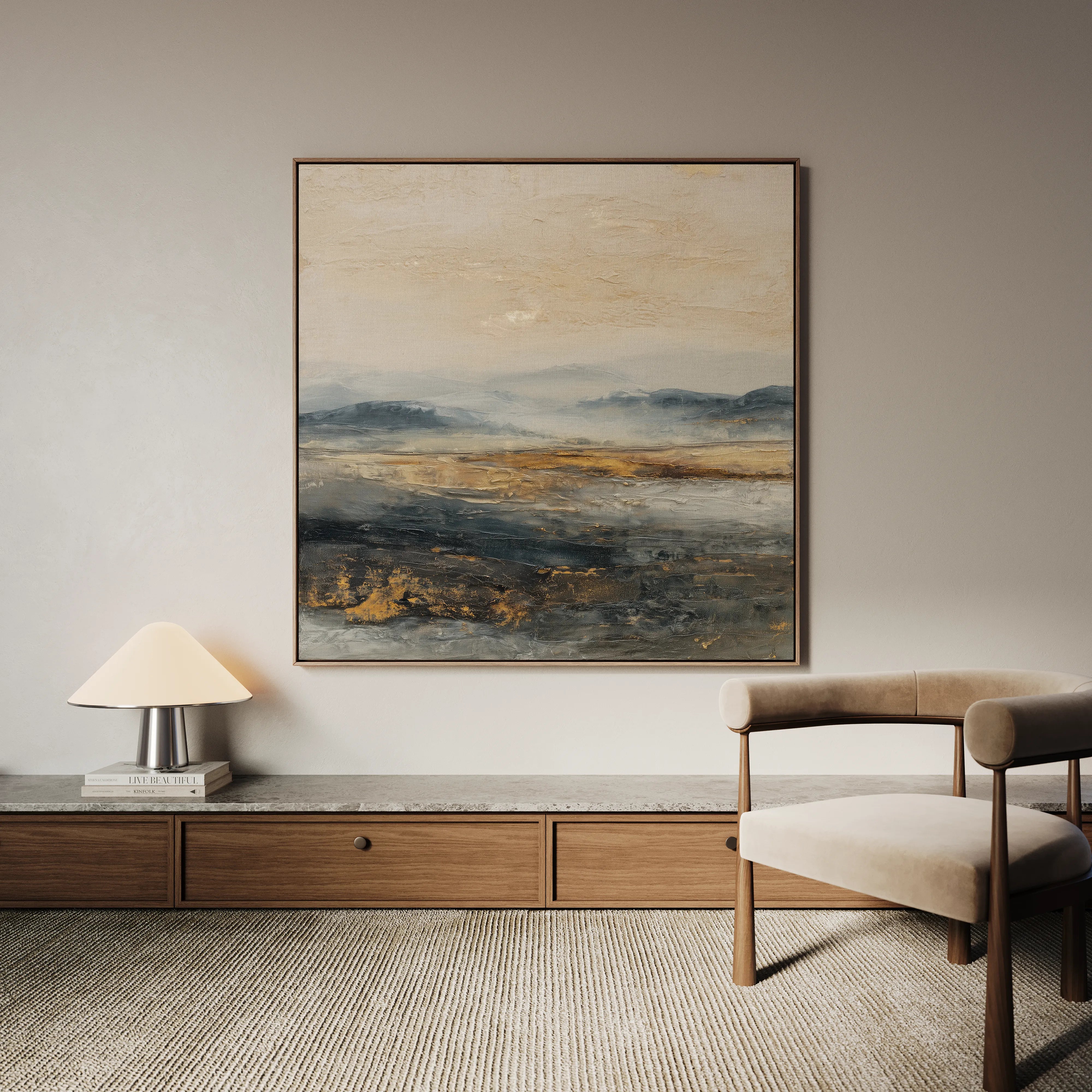 Abstract 1743 Canvas Art 16" x 16" / 40 x 40 cm / Black
