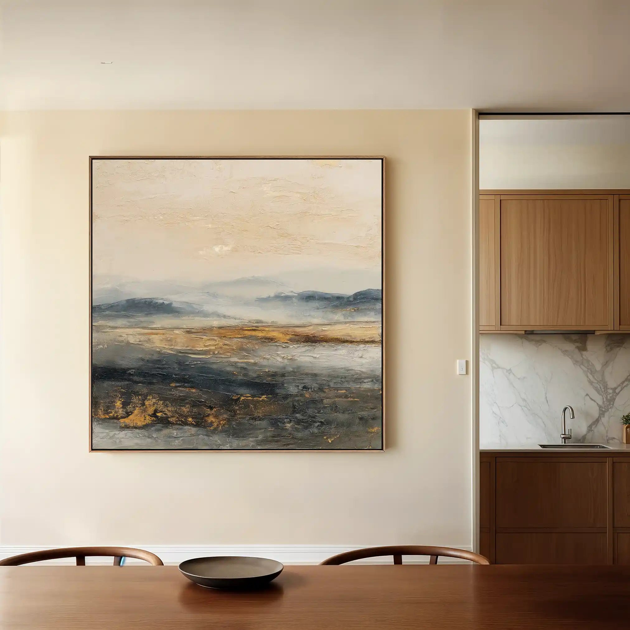 Abstract 1743 Canvas Art 16" x 16" / 40 x 40 cm / Black