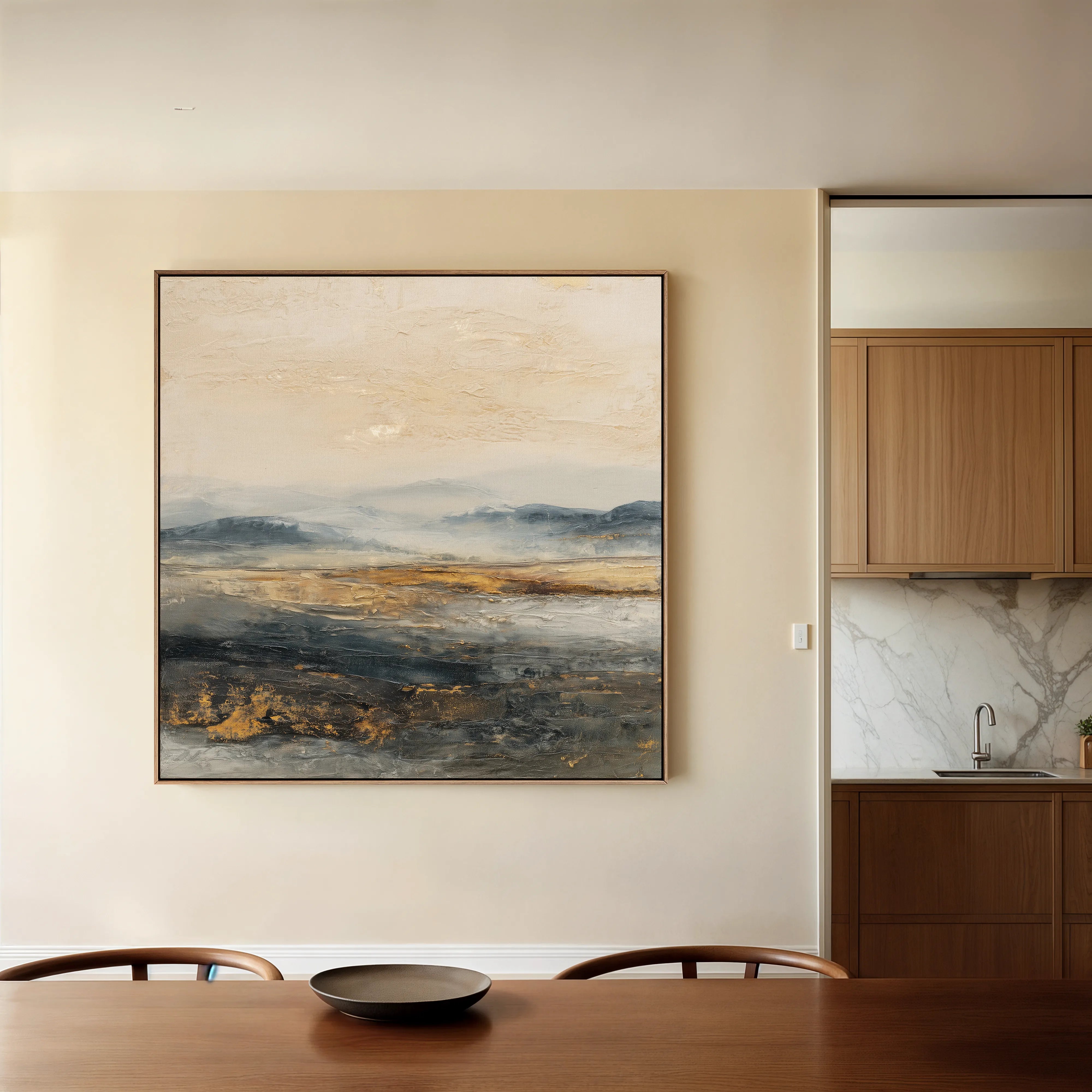 Abstract 1743 Canvas Art 16" x 16" / 40 x 40 cm / Black