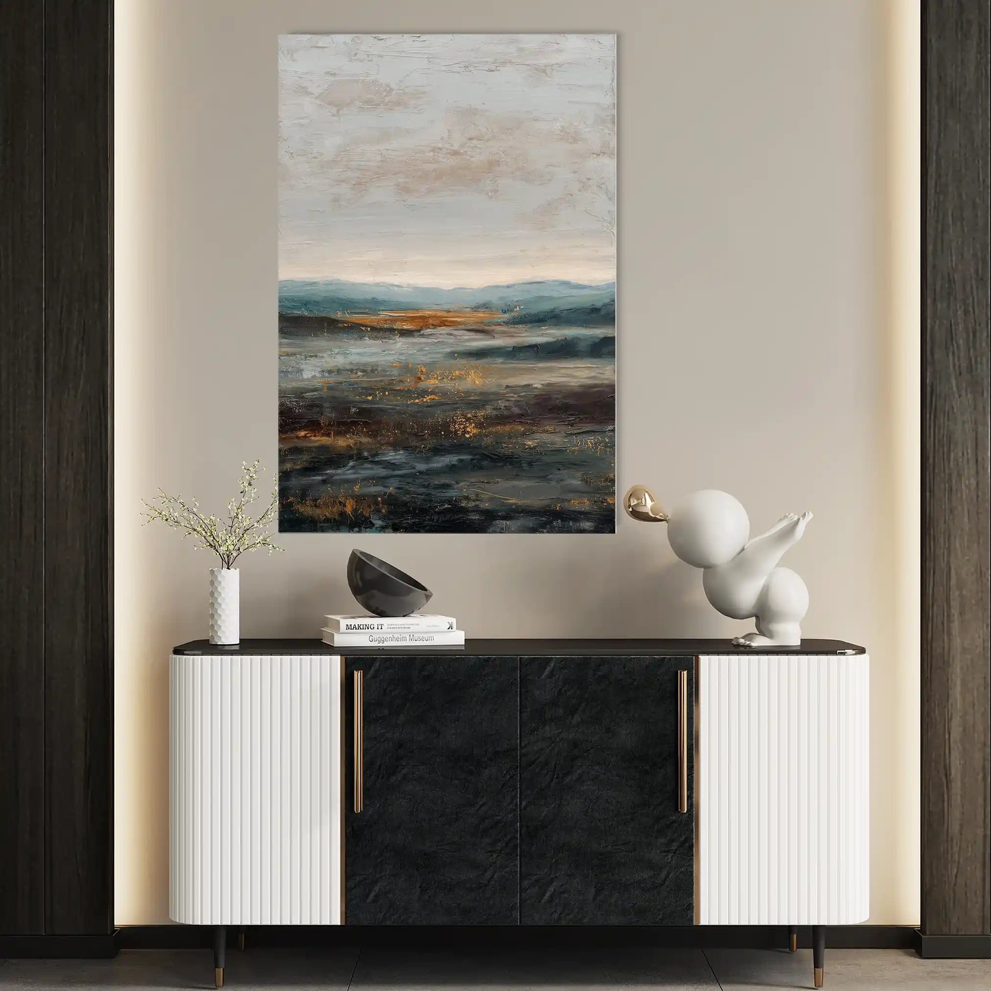 Abstract 1744 Canvas Art 60 x 40 cm / Black