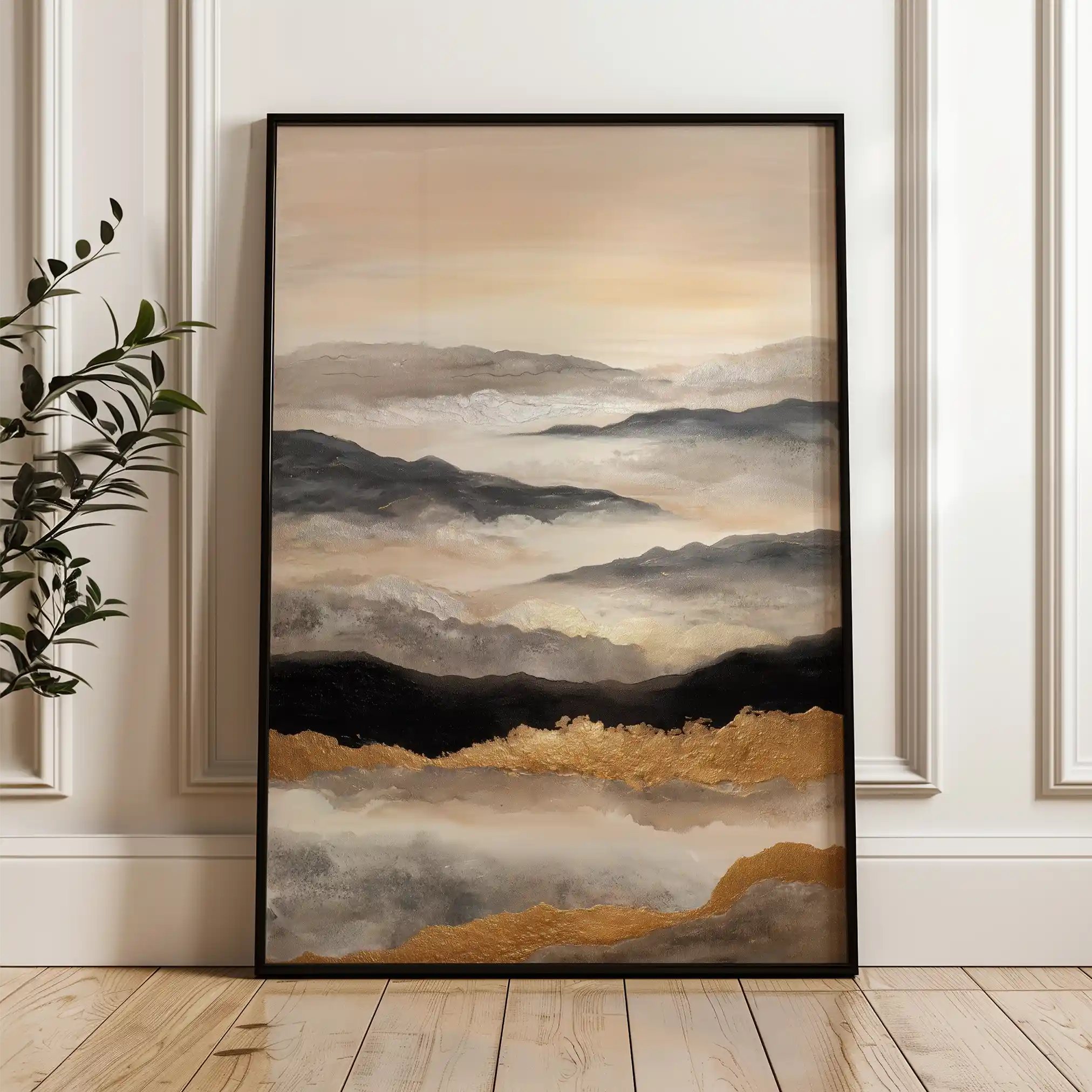 Abstract 1747 Canvas Art 18" x 24" / 45 x 60 cm / Black