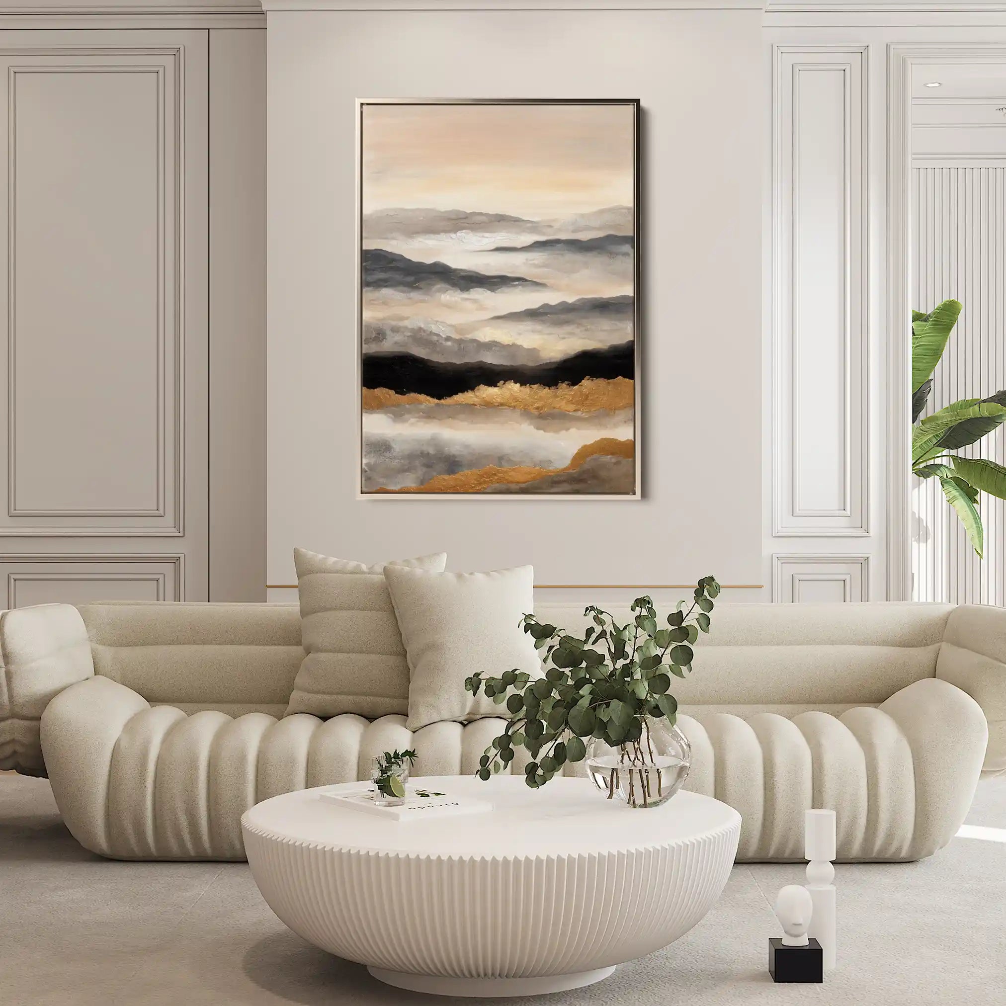 Abstract 1747 Canvas Art 18" x 24" / 45 x 60 cm / Black