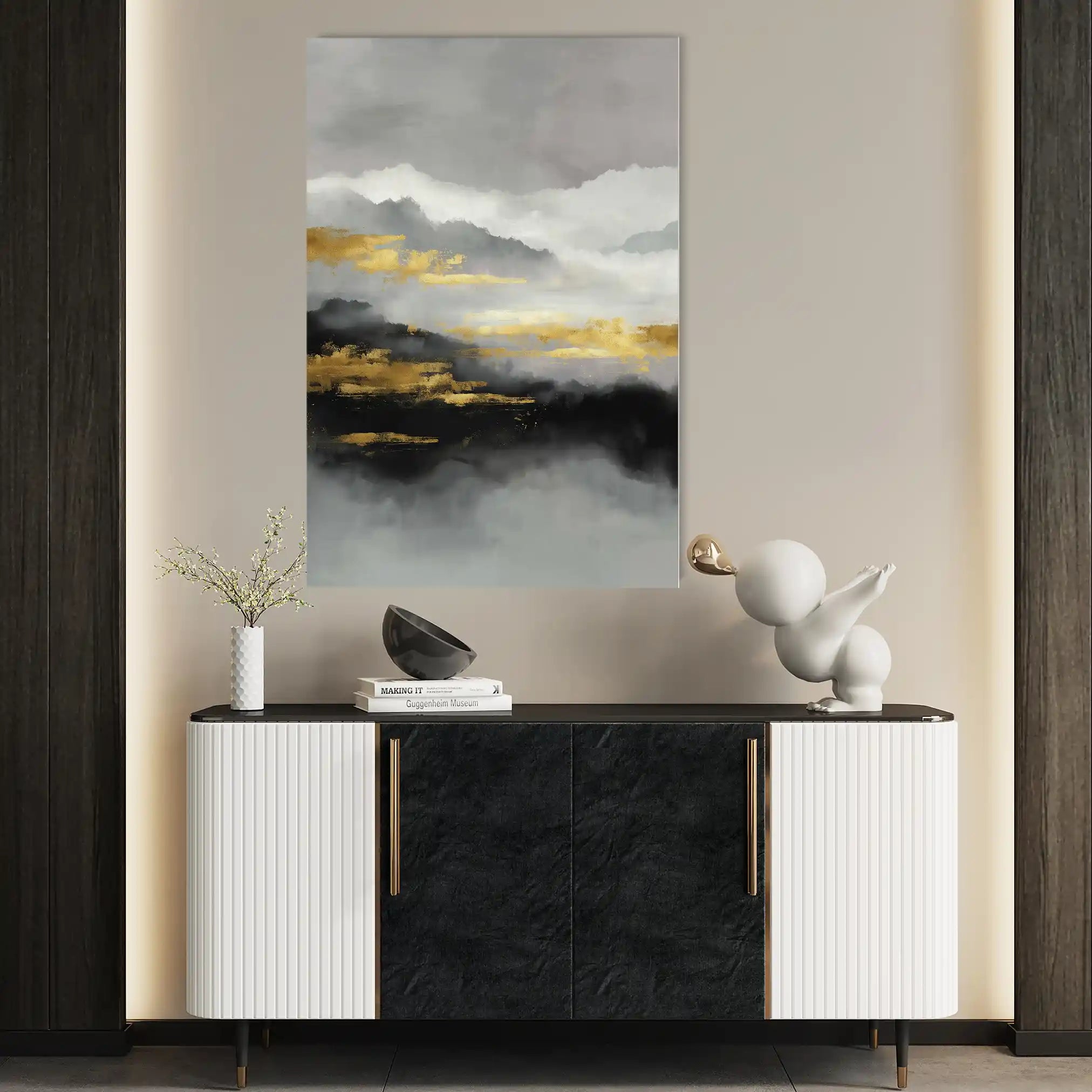 Abstract 1748 Canvas Art 60 x 40 cm / Black