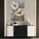 Floral 175 Canvas Art 18" x 24" / 45 x 60 cm / Black