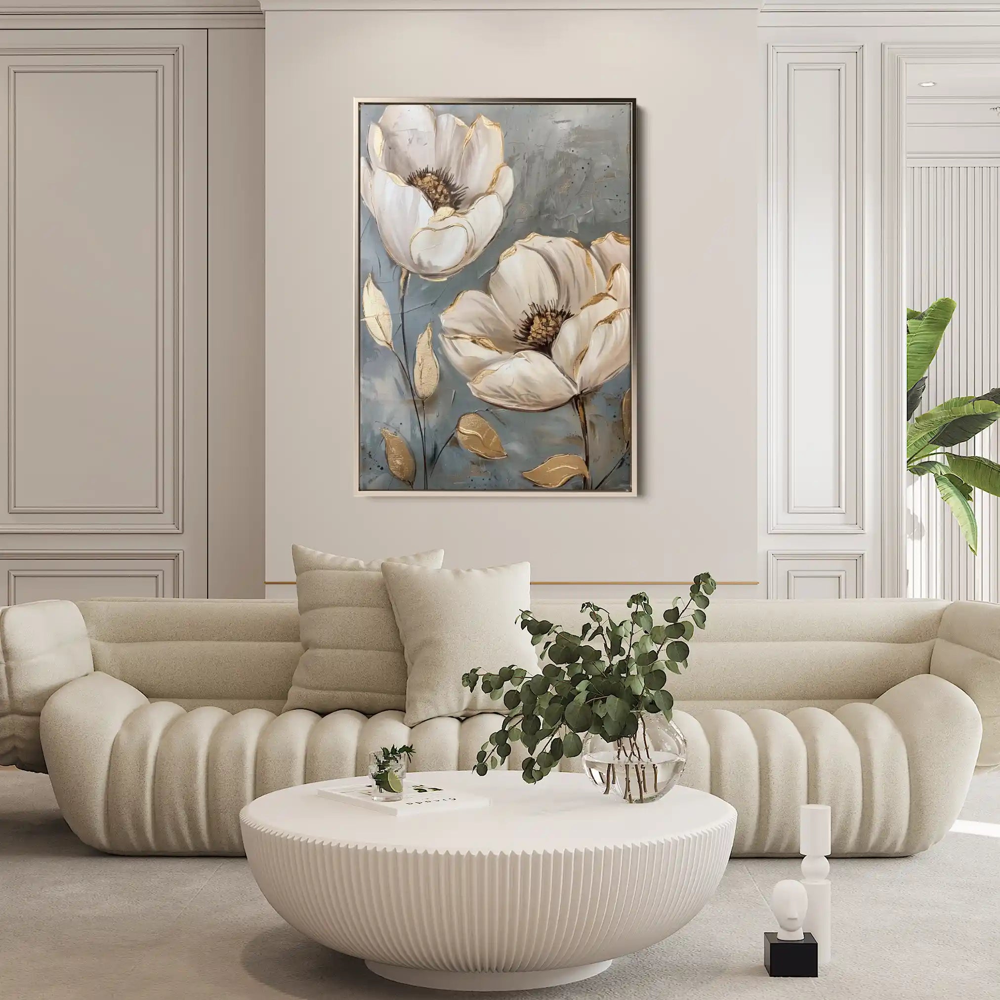 Floral 175 Canvas Art 60 x 40 cm / Black