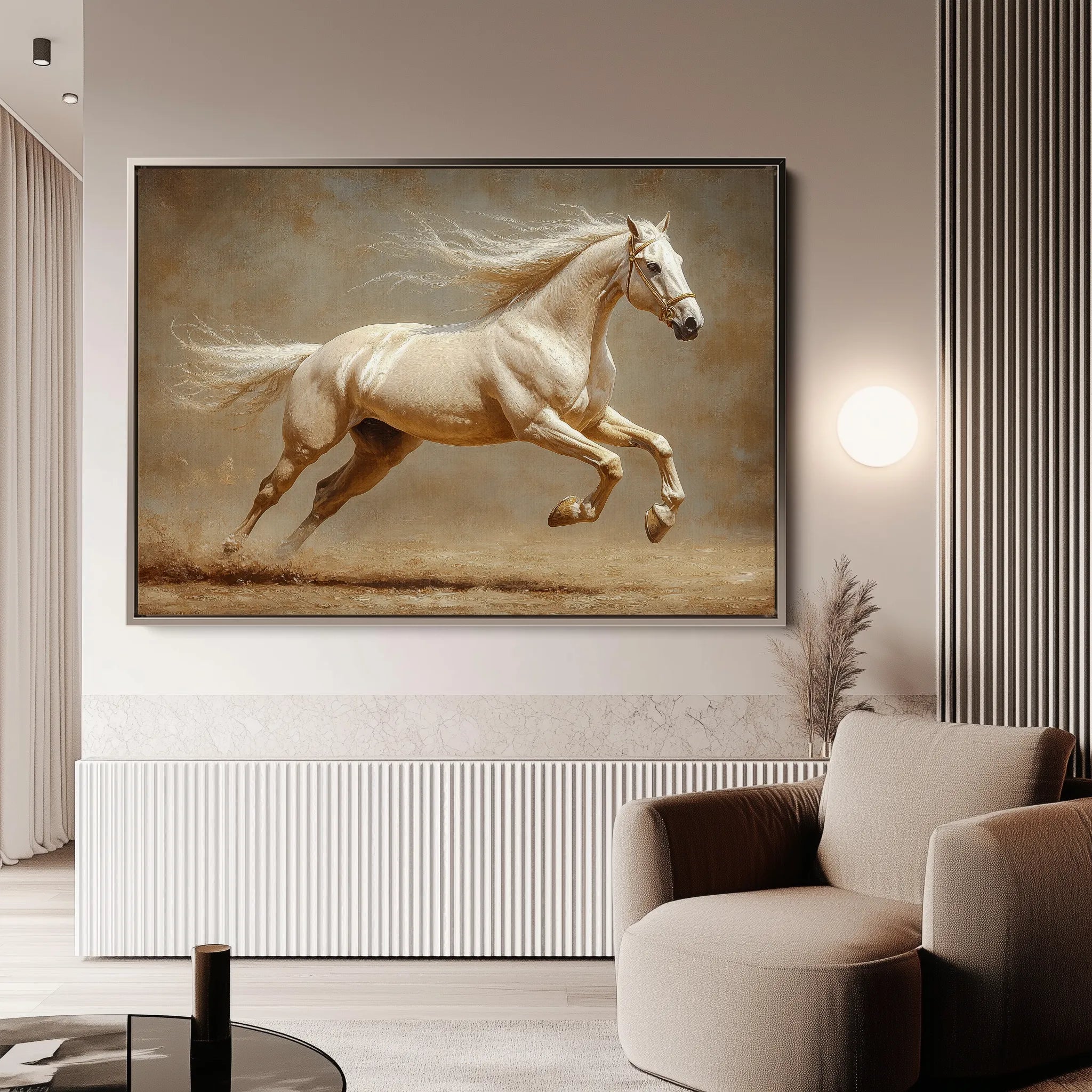 Horses 175 Canvas Art 18" x 24" / 45 x 60 cm / Black