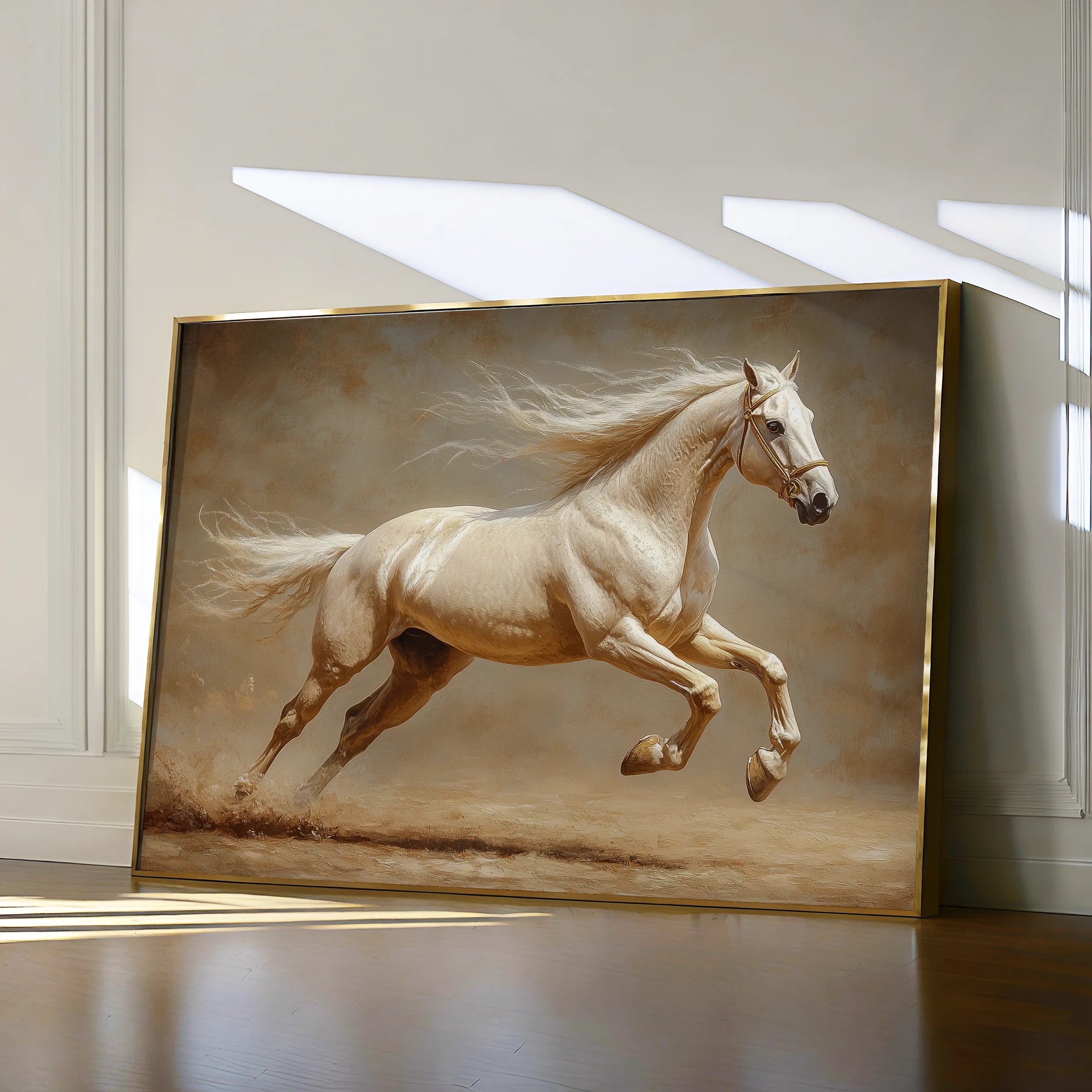 Horses 175 Canvas Art 18" x 24" / 45 x 60 cm / Black