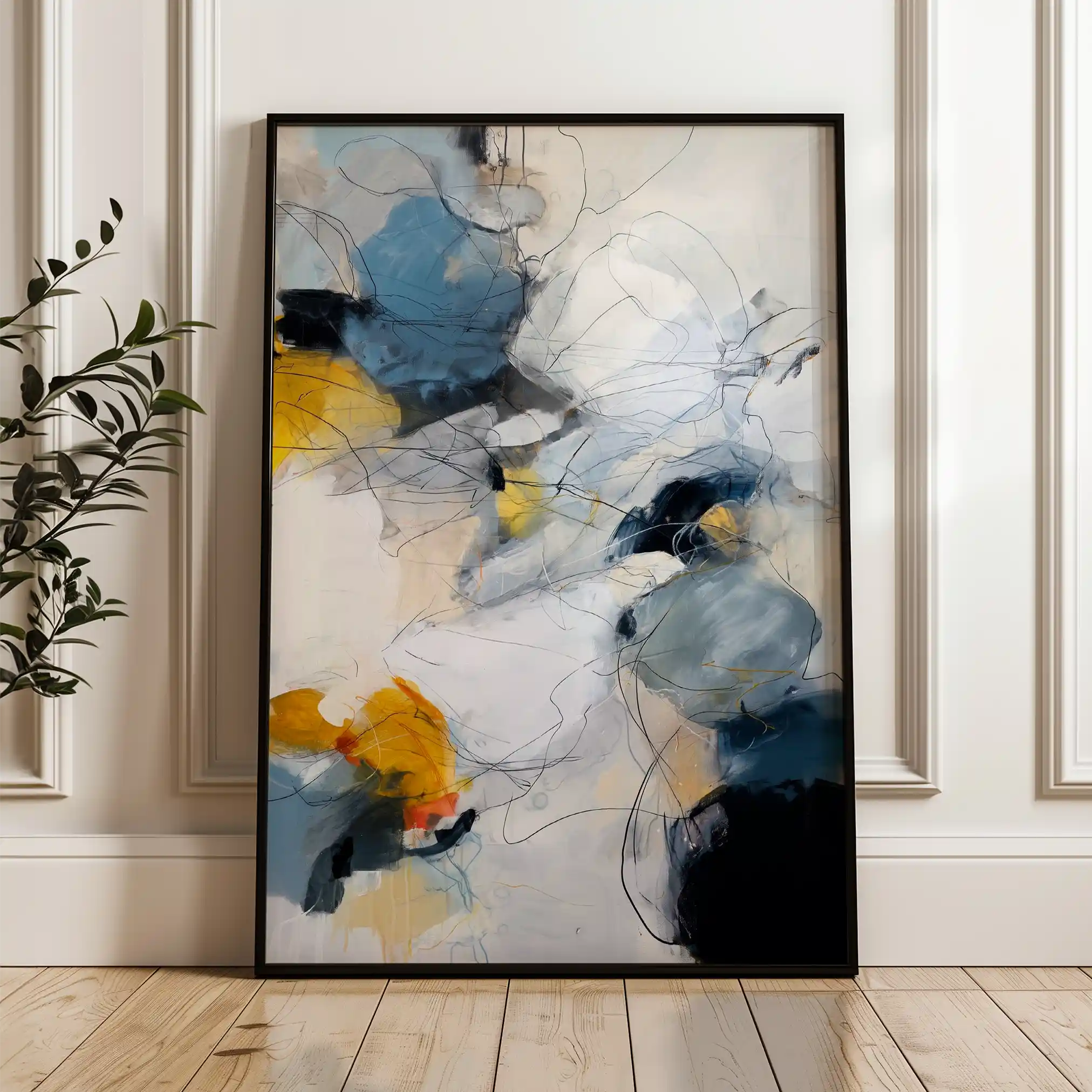 Abstract 1750 Canvas Art 18" x 24" / 45 x 60 cm / Black