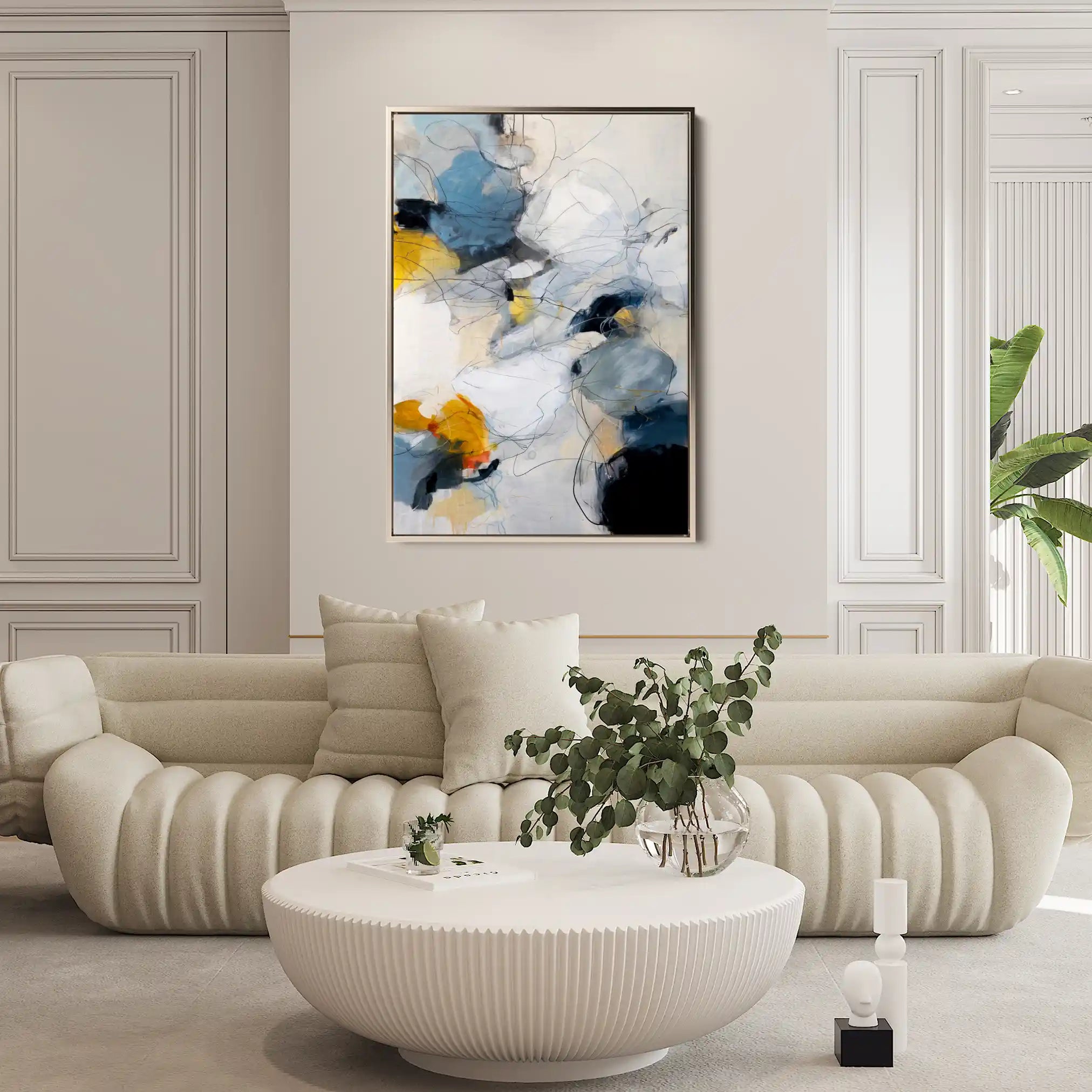Abstract 1750 Canvas Art 18" x 24" / 45 x 60 cm / Black