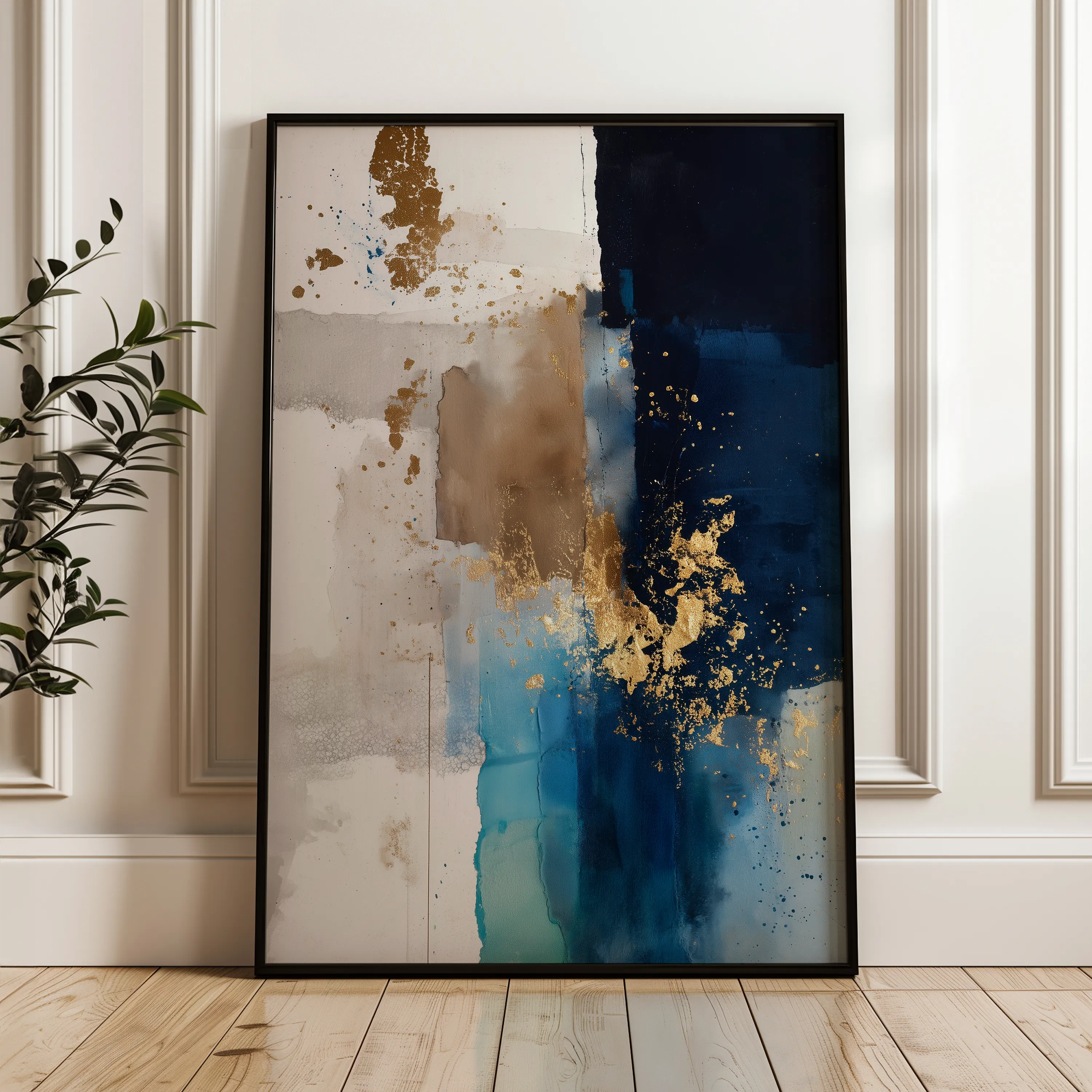 Abstract 1751 Canvas Art 18" x 24" / 45 x 60 cm / Black
