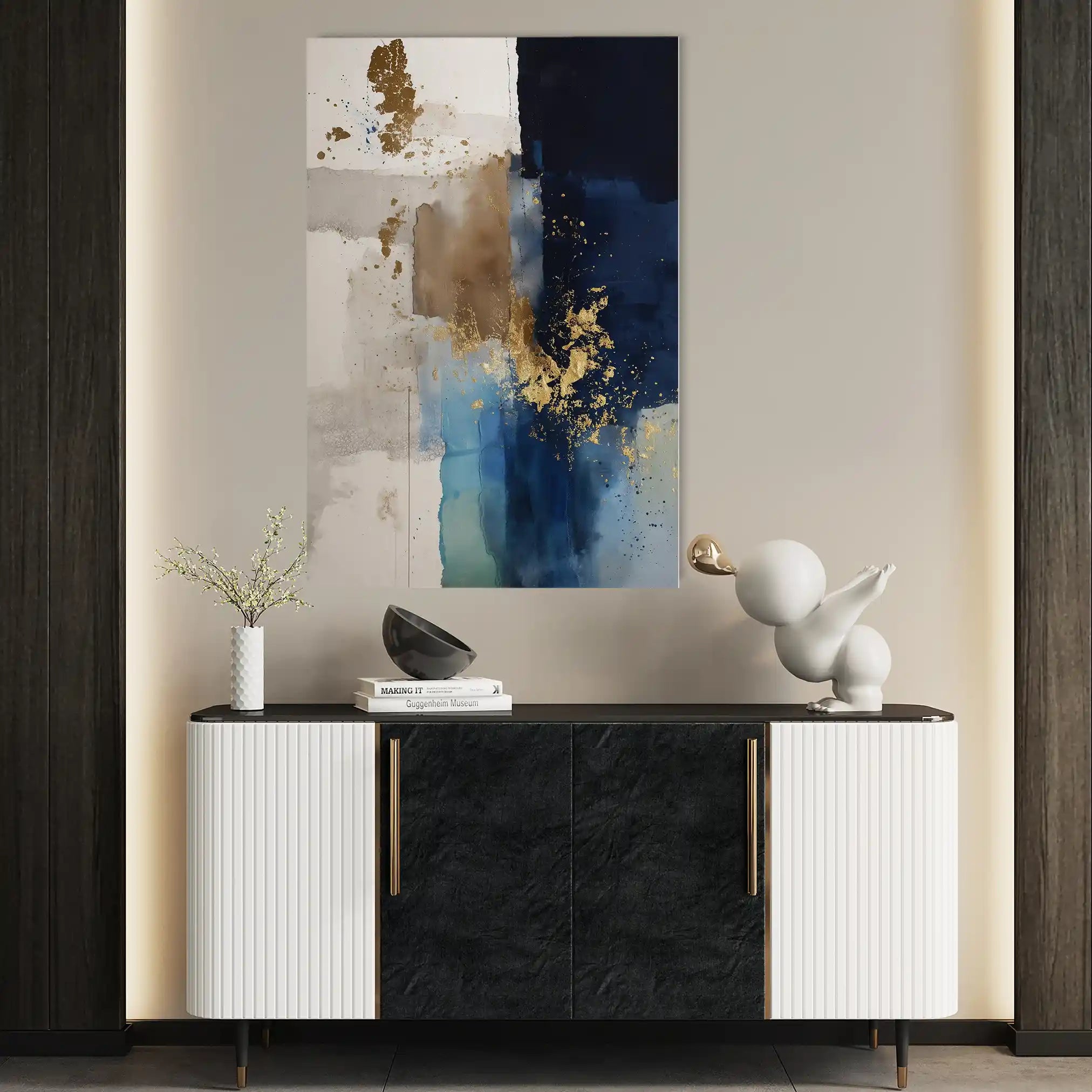 Abstract 1751 Canvas Art 60 x 40 cm / Black