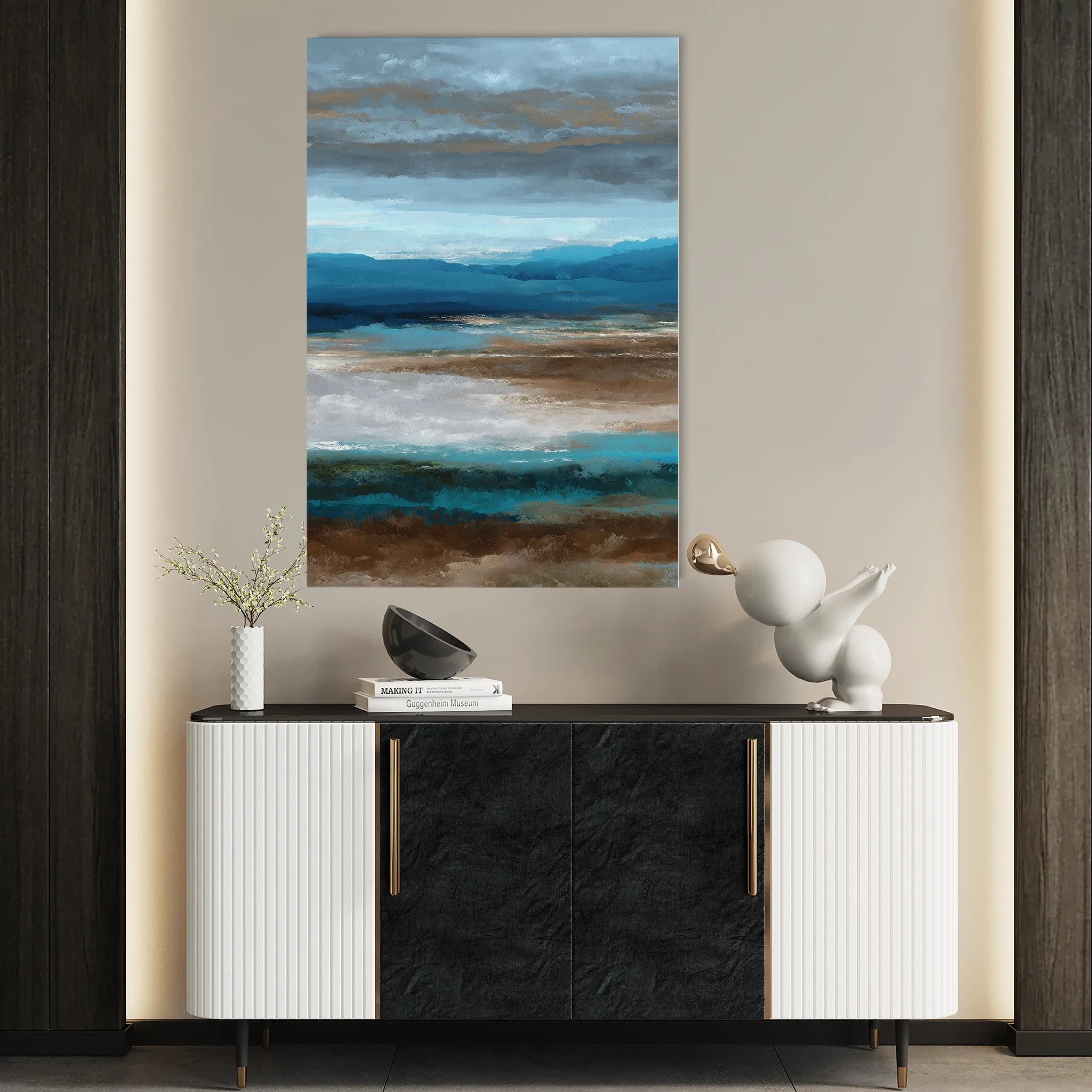 Abstract 1754 Canvas Art 18" x 24" / 45 x 60 cm / Black