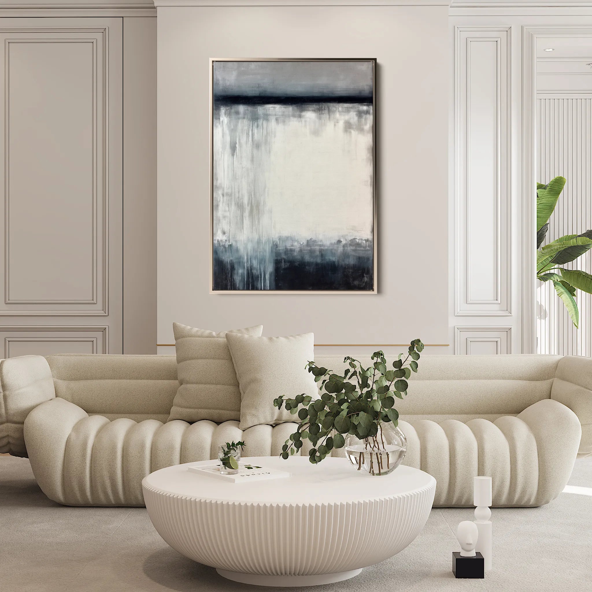Abstract 1755 Canvas Art 18" x 24" / 45 x 60 cm / Black