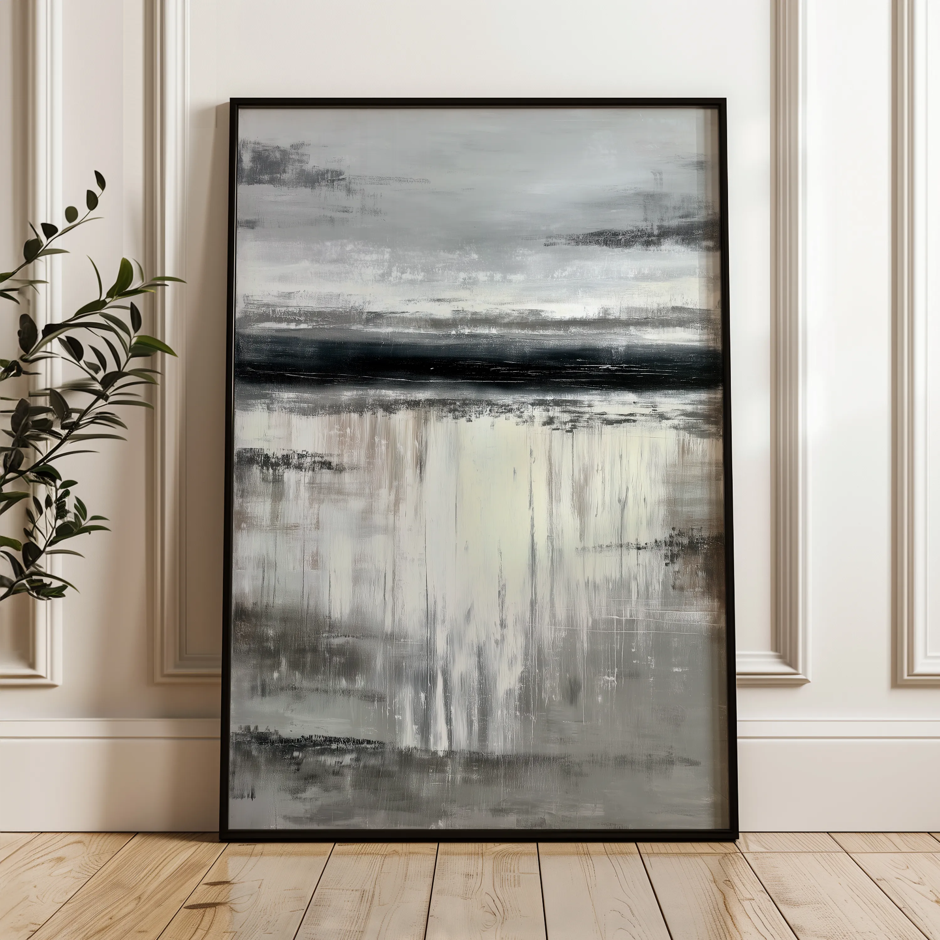 Abstract 1756 Canvas Art 18" x 24" / 45 x 60 cm / Black