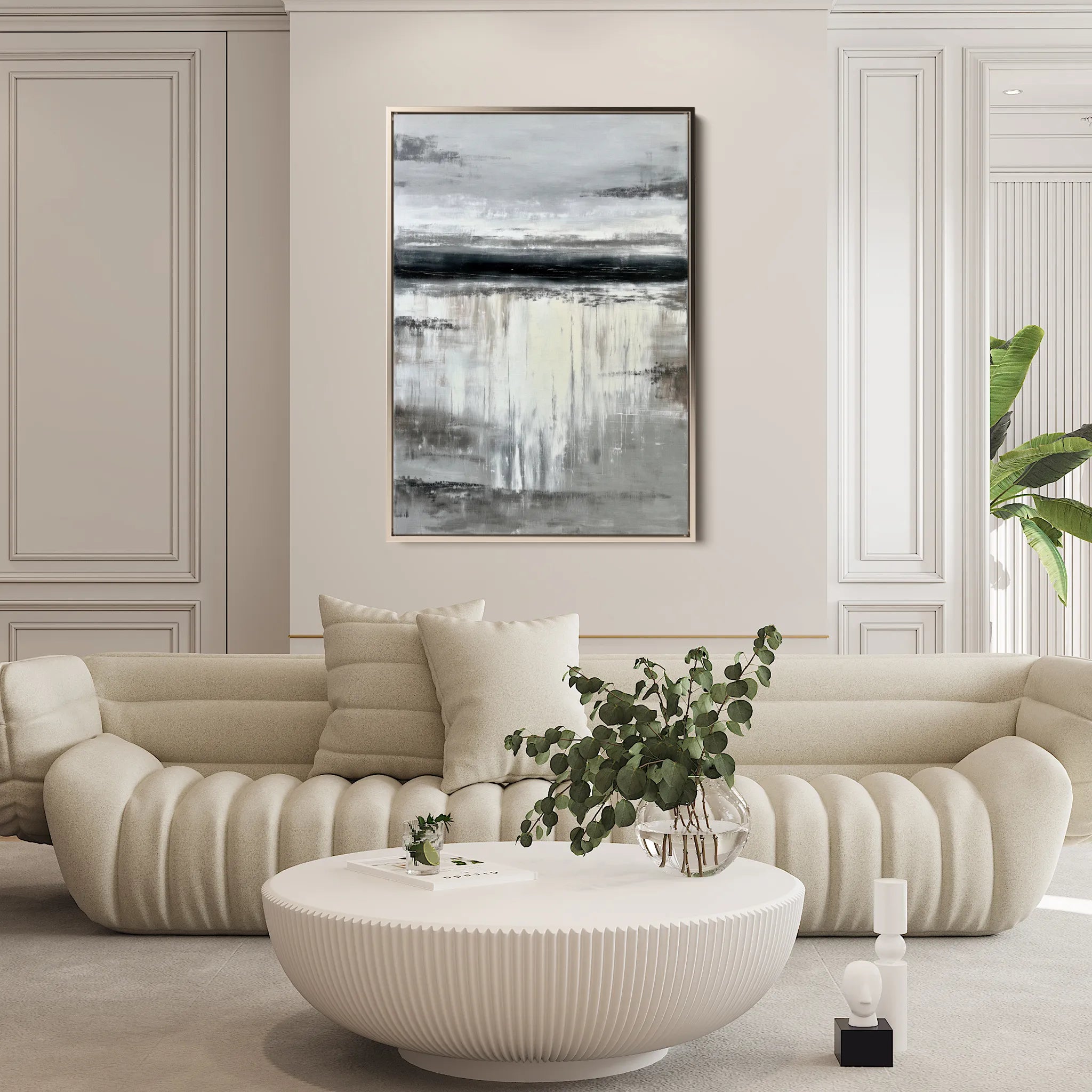 Abstract 1756 Canvas Art 18" x 24" / 45 x 60 cm / Black