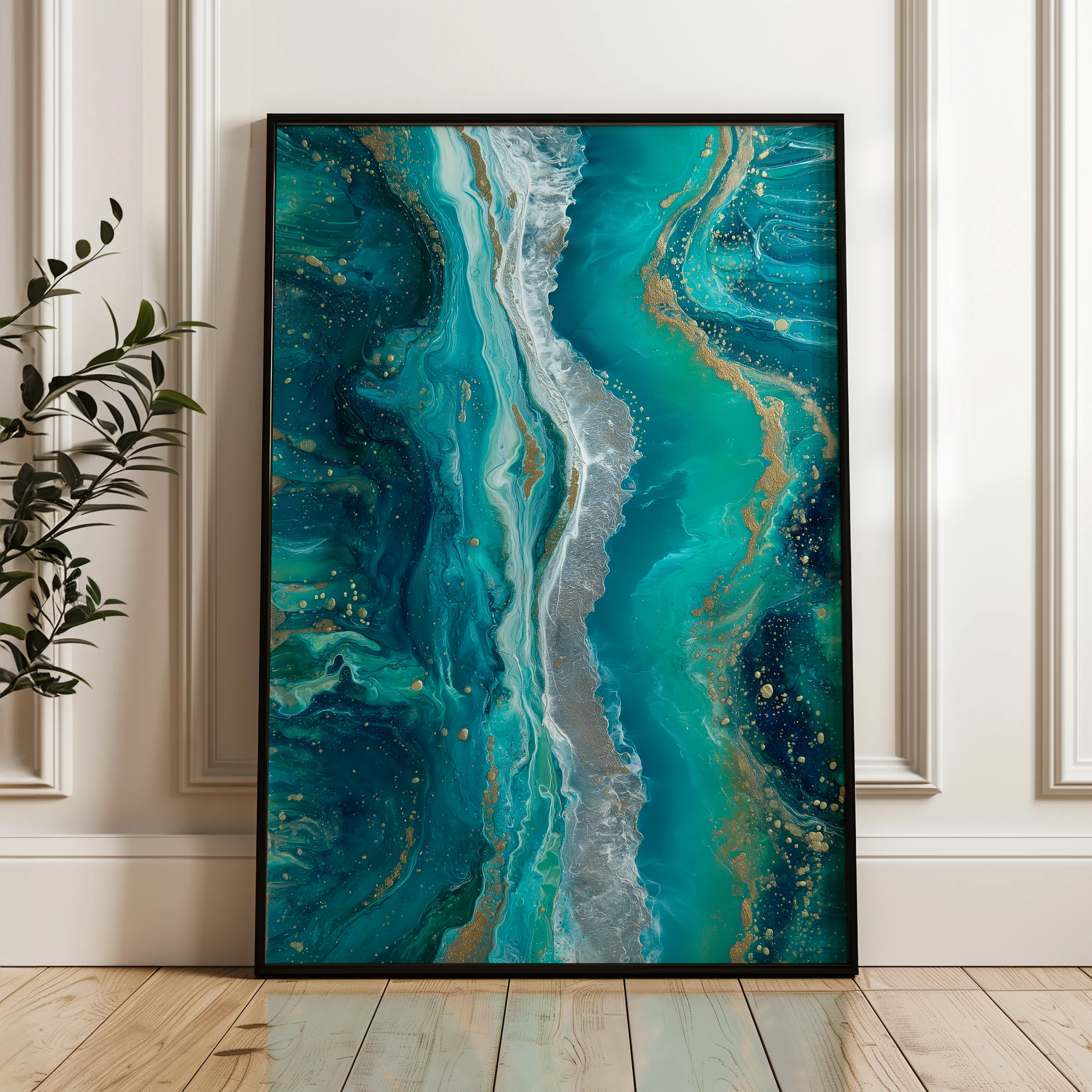 Abstract 1757 Canvas Art 18" x 24" / 45 x 60 cm / Black