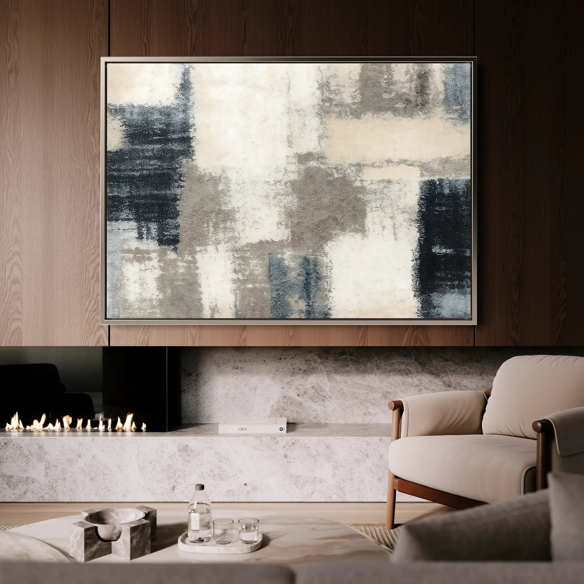 Abstract 176 Canvas Art 18" x 24" / 45 x 60 cm / Black