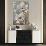 Floral 176 Canvas Art 18" x 24" / 45 x 60 cm / Black