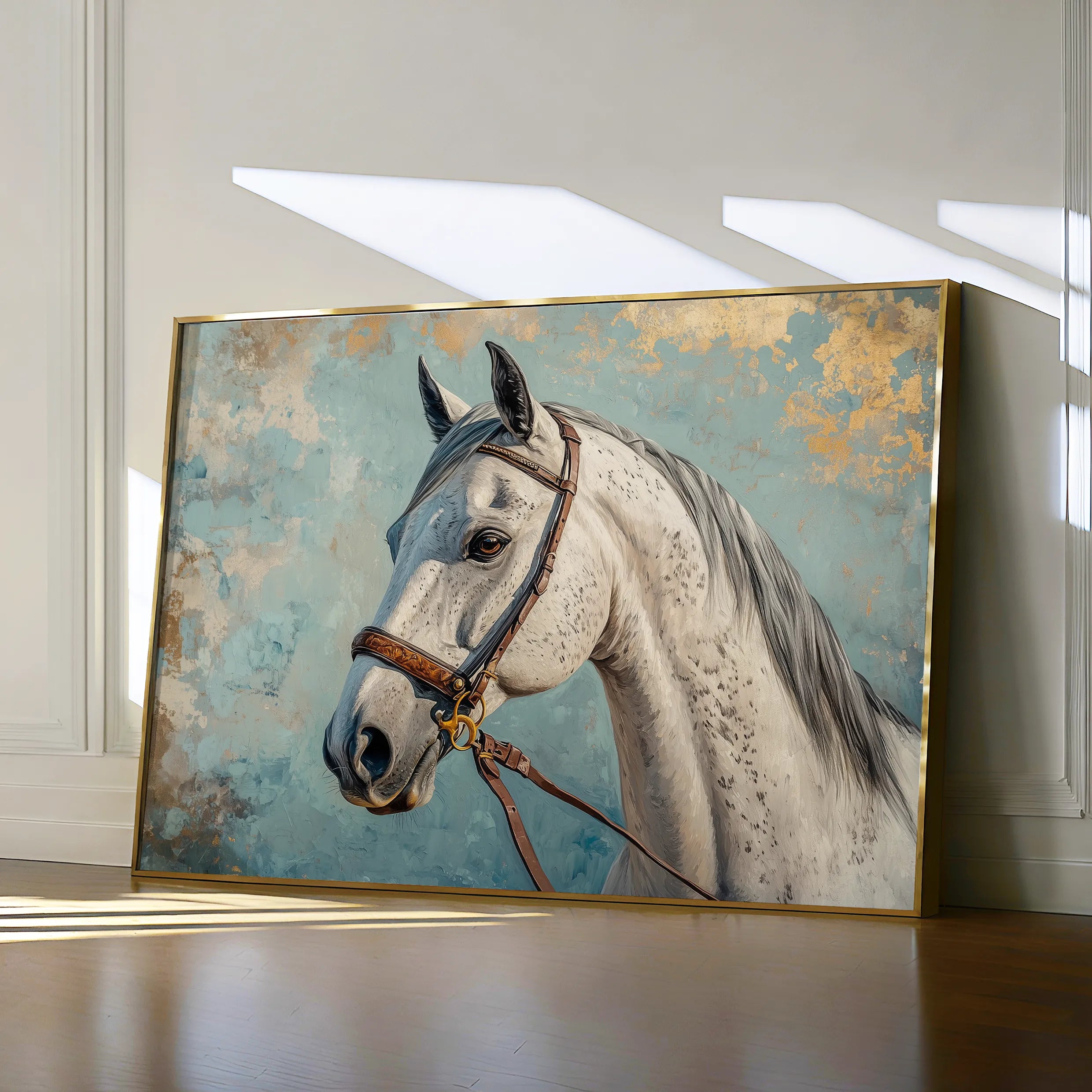 Horses 176 Canvas Art 18" x 24" / 45 x 60 cm / Black