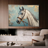 Horses 176 Canvas Art 18" x 24" / 45 x 60 cm / Black