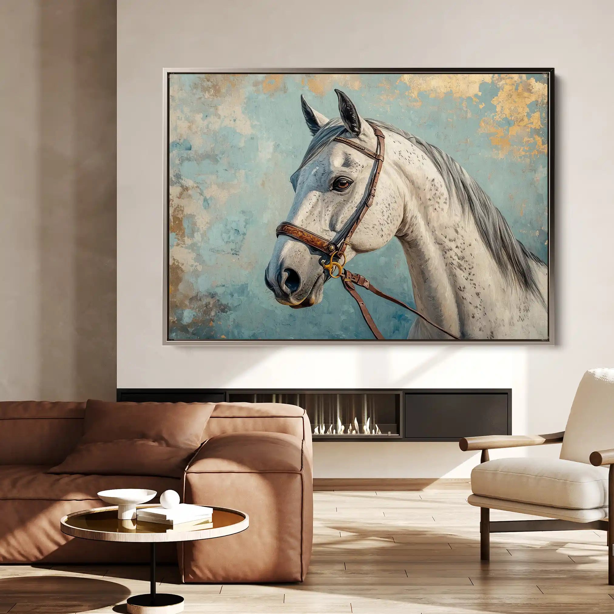 Horses 176 Canvas Art 60 x 40 cm / Black