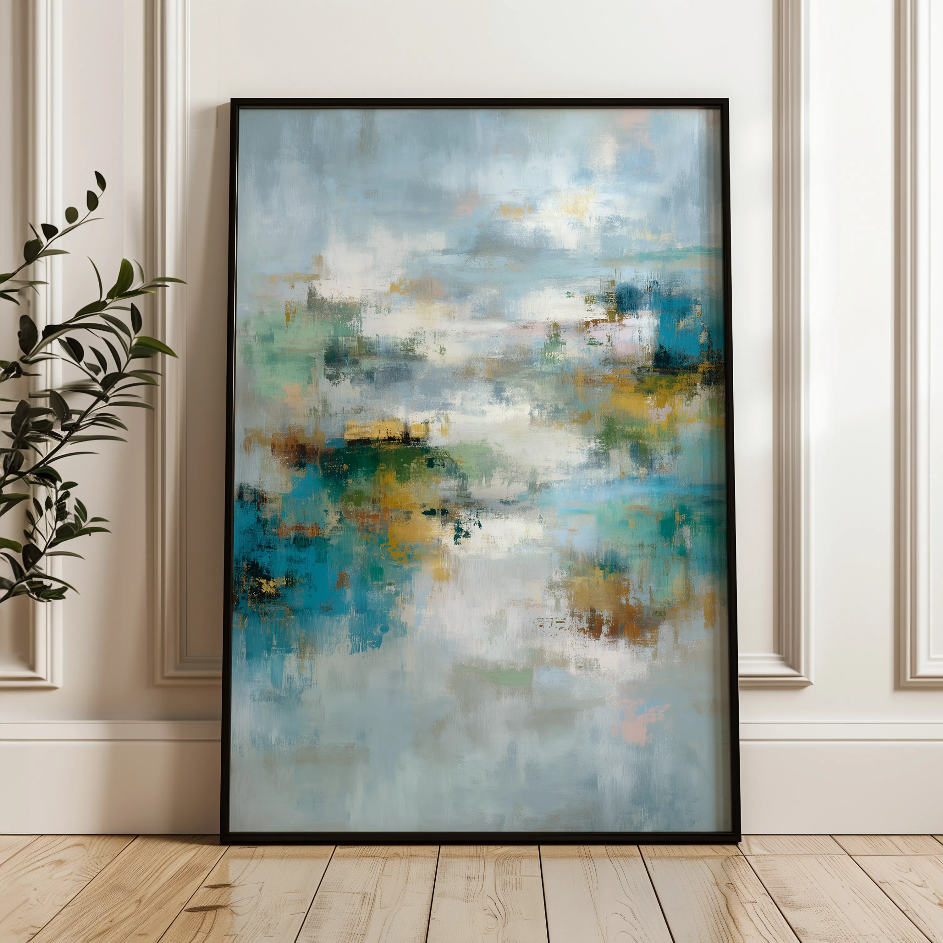 Abstract 1760 Canvas Art 18" x 24" / 45 x 60 cm / Black