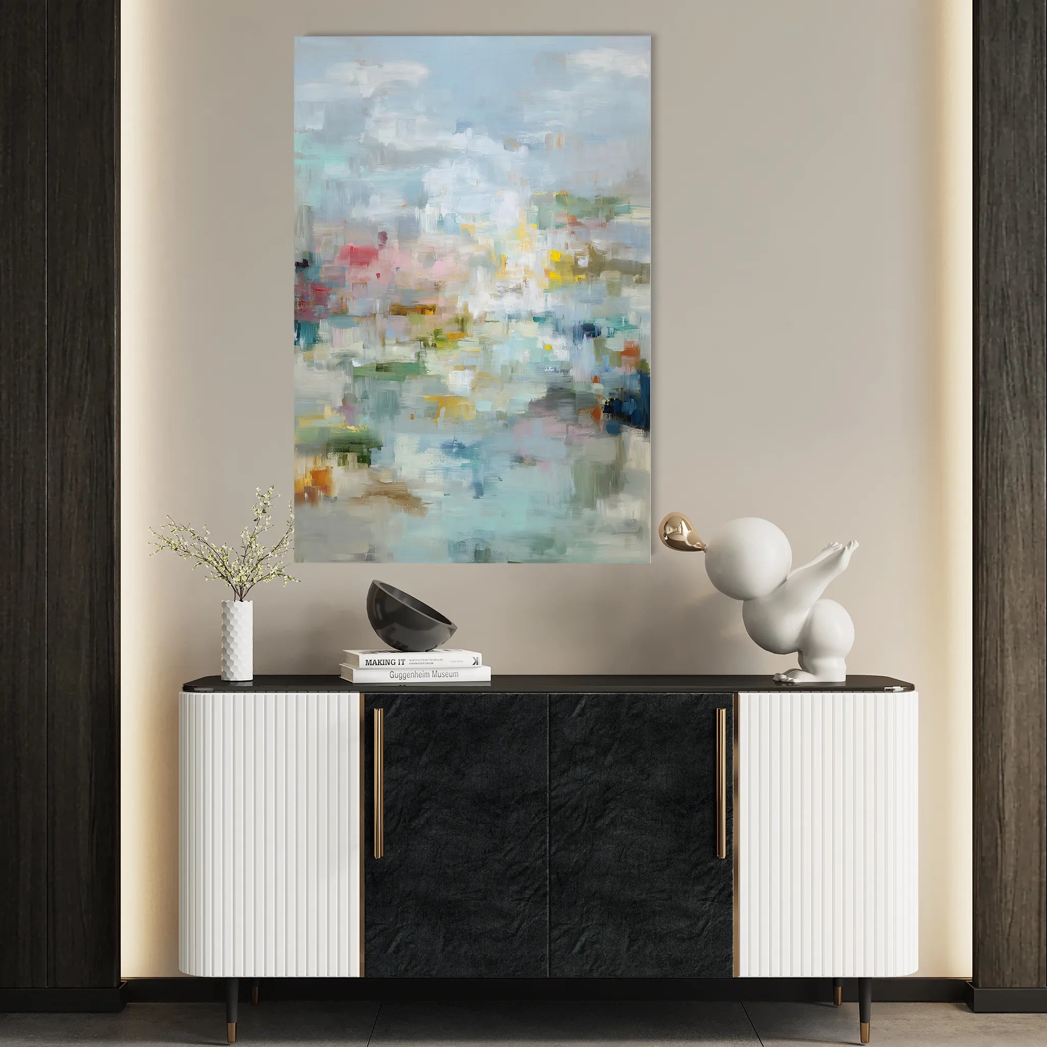 Abstract 1761 Canvas Art 18" x 24" / 45 x 60 cm / Black