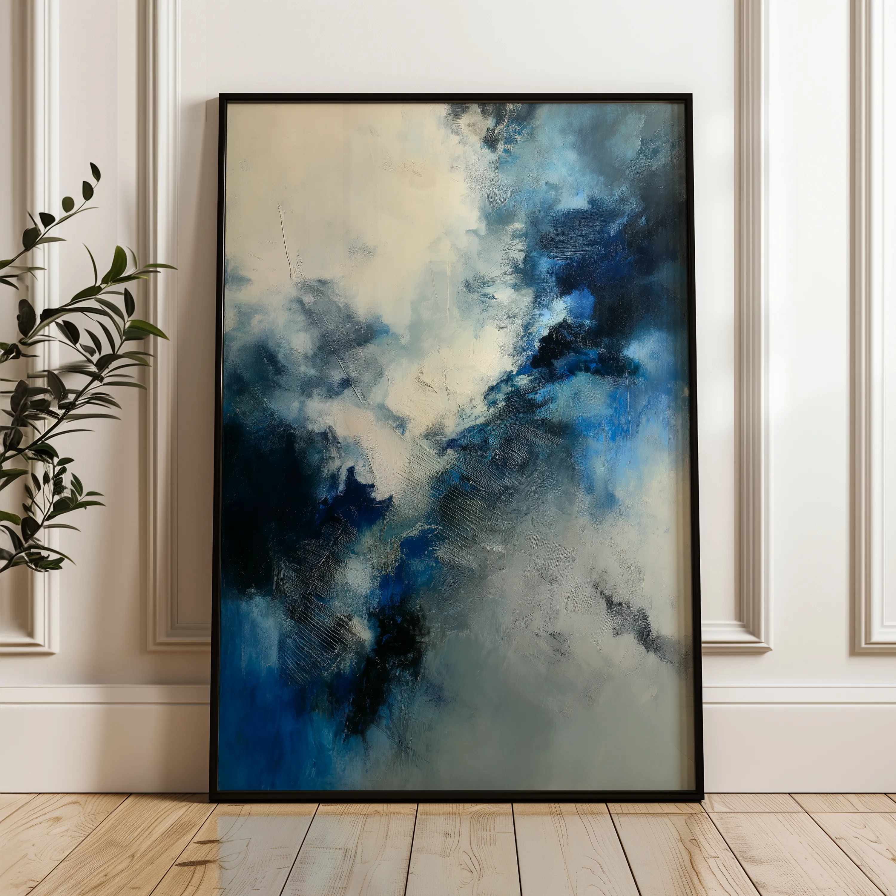 Abstract 1763 Canvas Art 18" x 24" / 45 x 60 cm / Black
