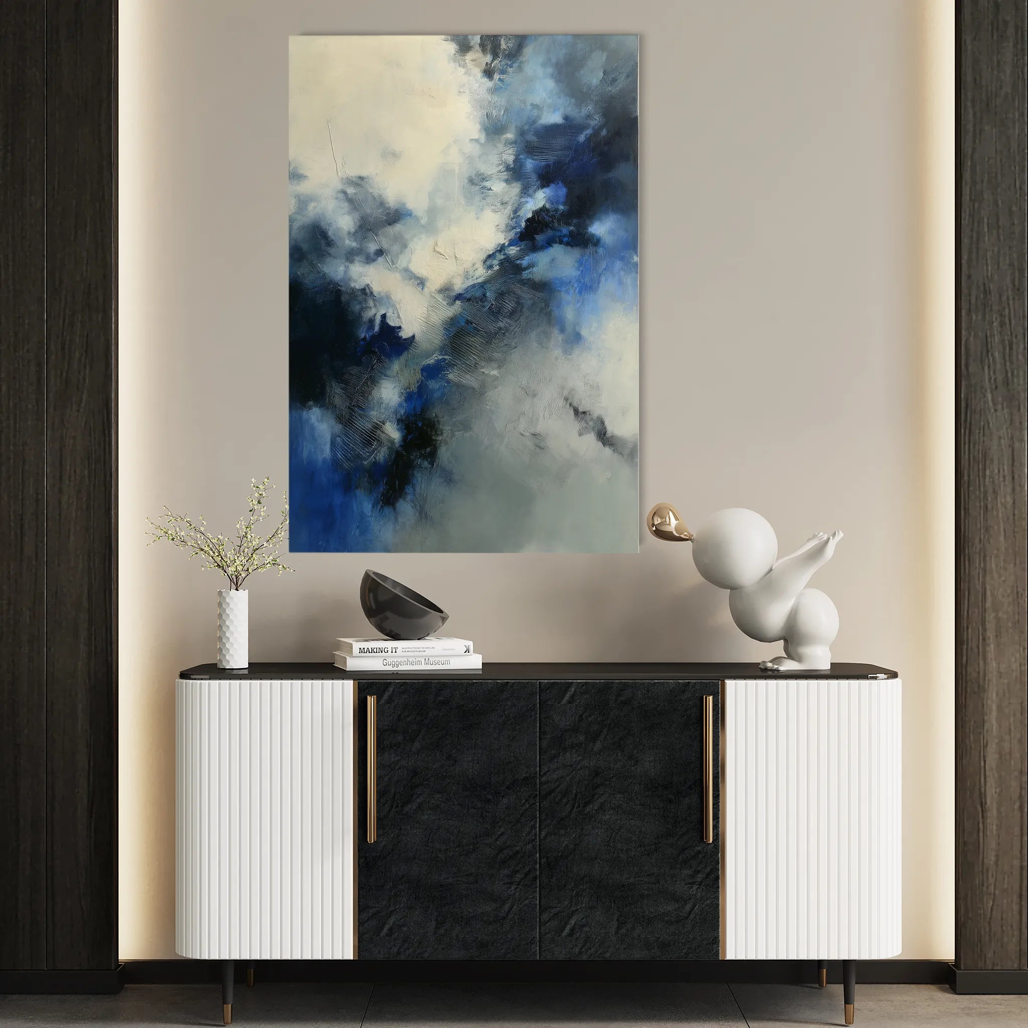 Abstract 1763 Canvas Art 18" x 24" / 45 x 60 cm / Black