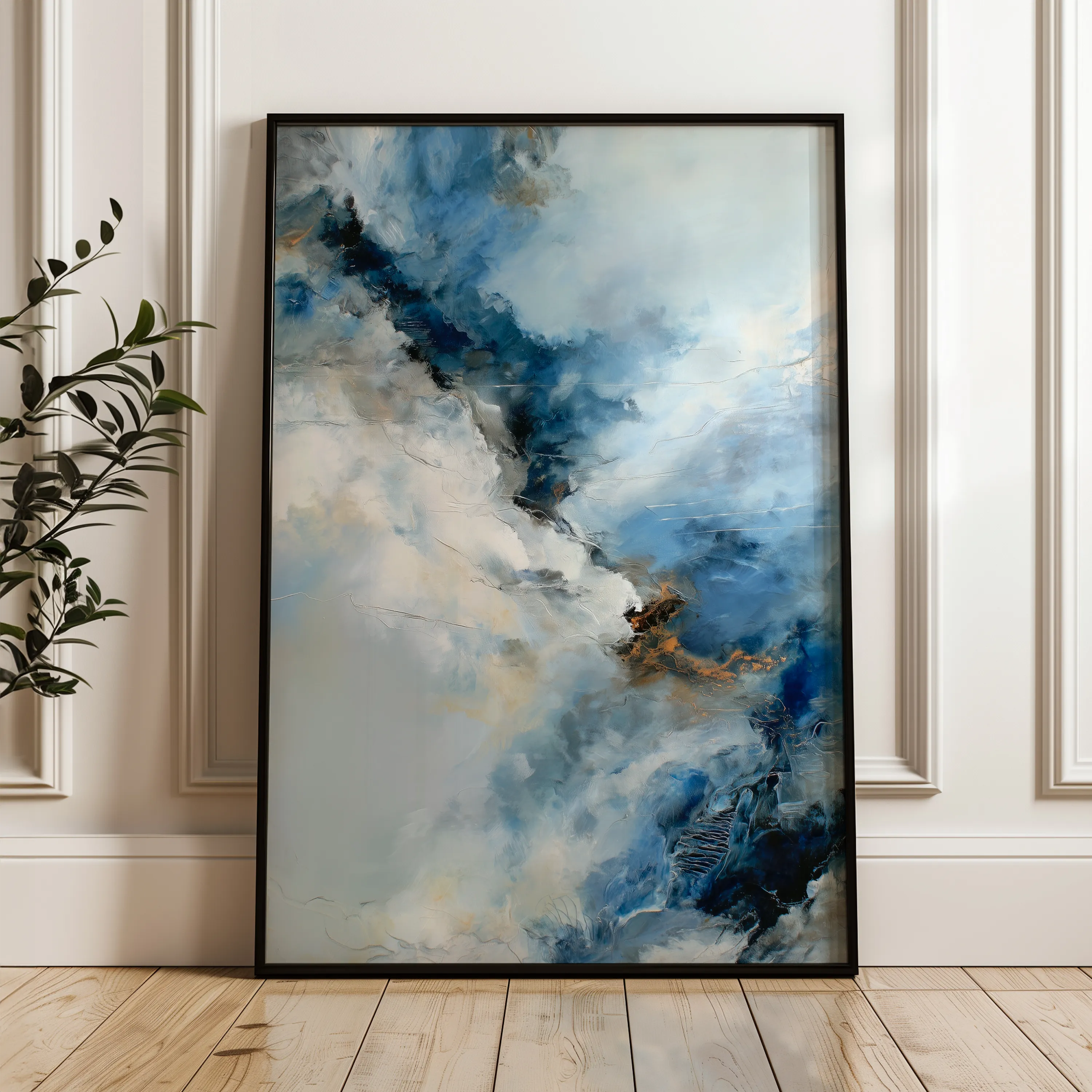 Abstract 1764 Canvas Art 18" x 24" / 45 x 60 cm / Black
