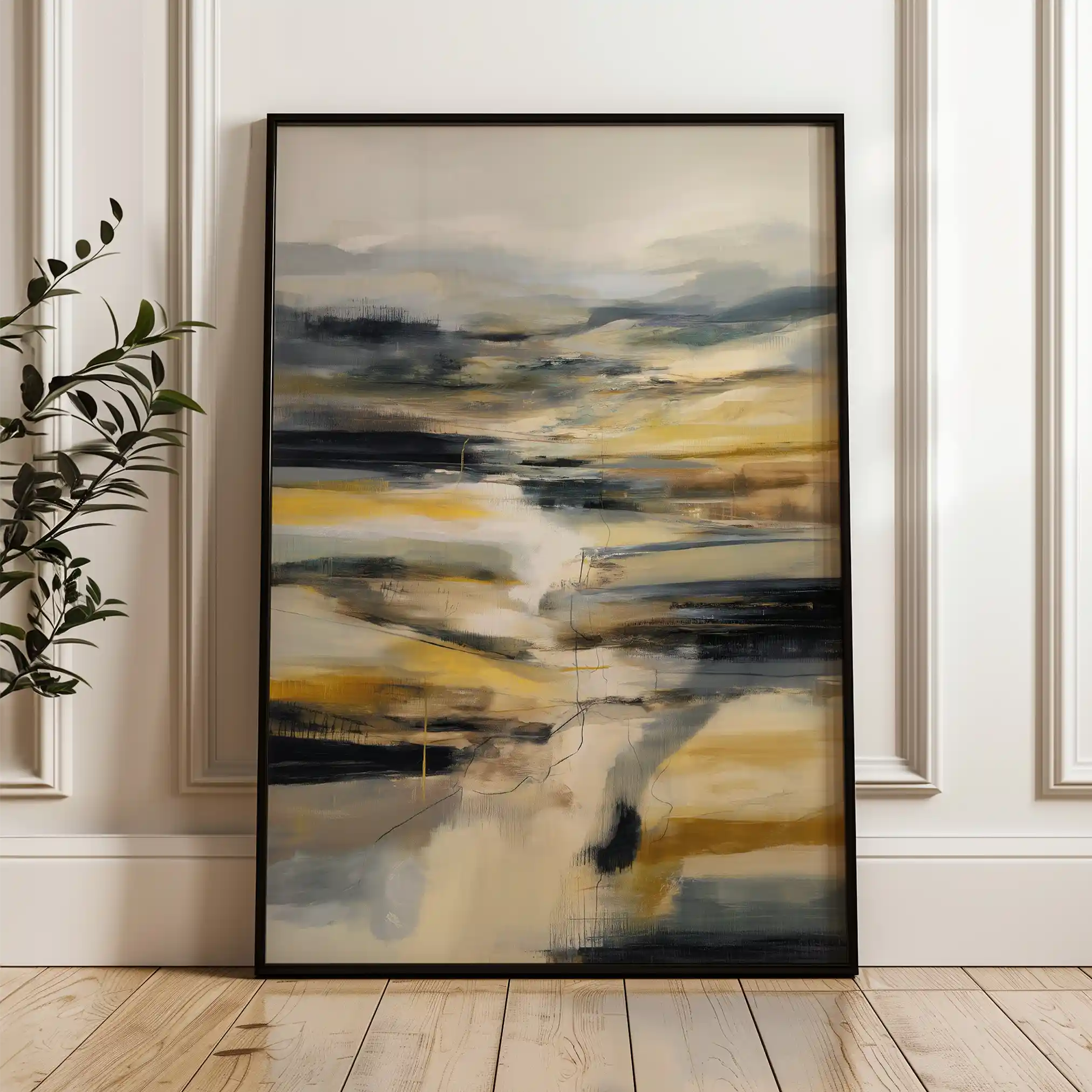 Abstract 1766 Canvas Art 18" x 24" / 45 x 60 cm / Black