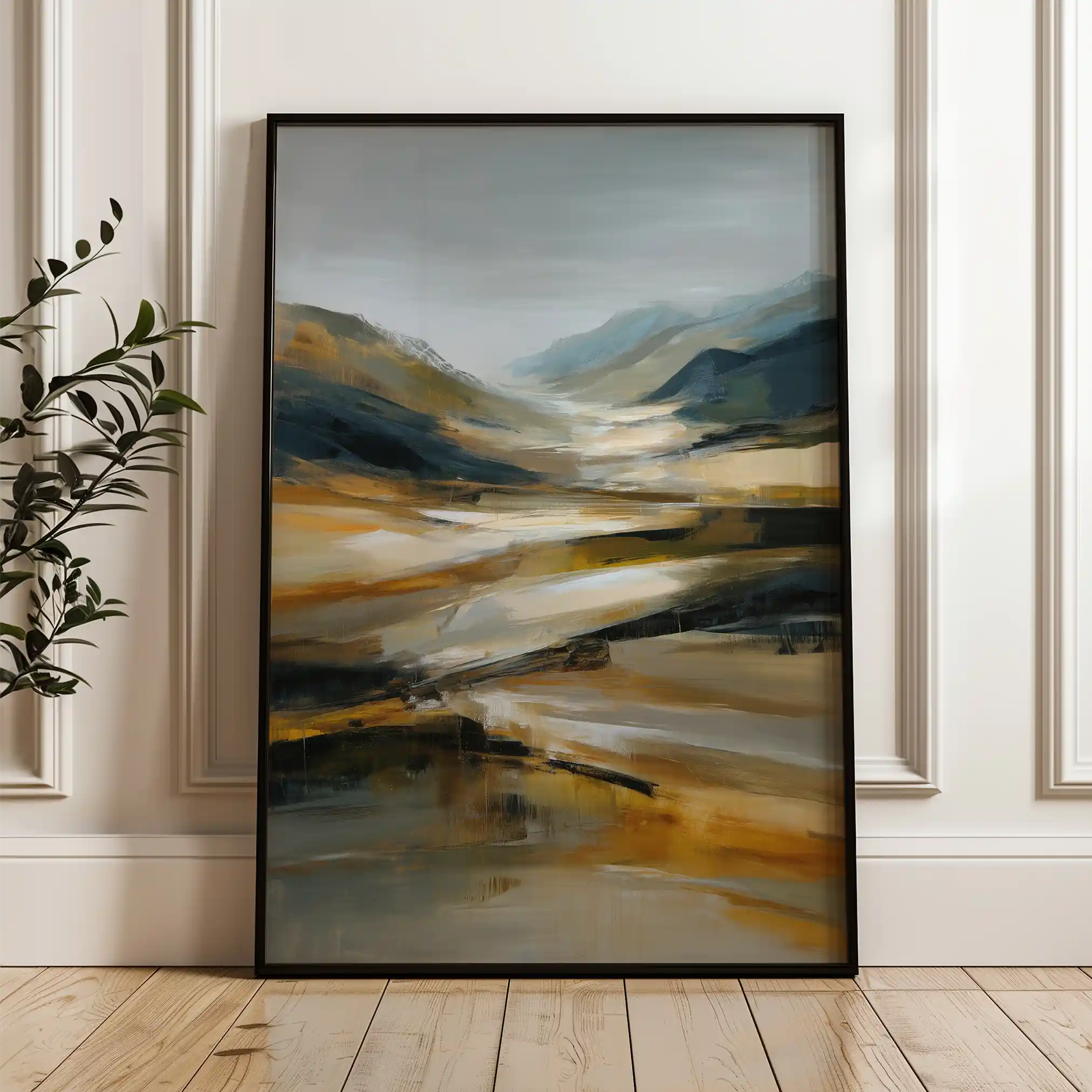 Abstract 1767 Canvas Art 18" x 24" / 45 x 60 cm / Black