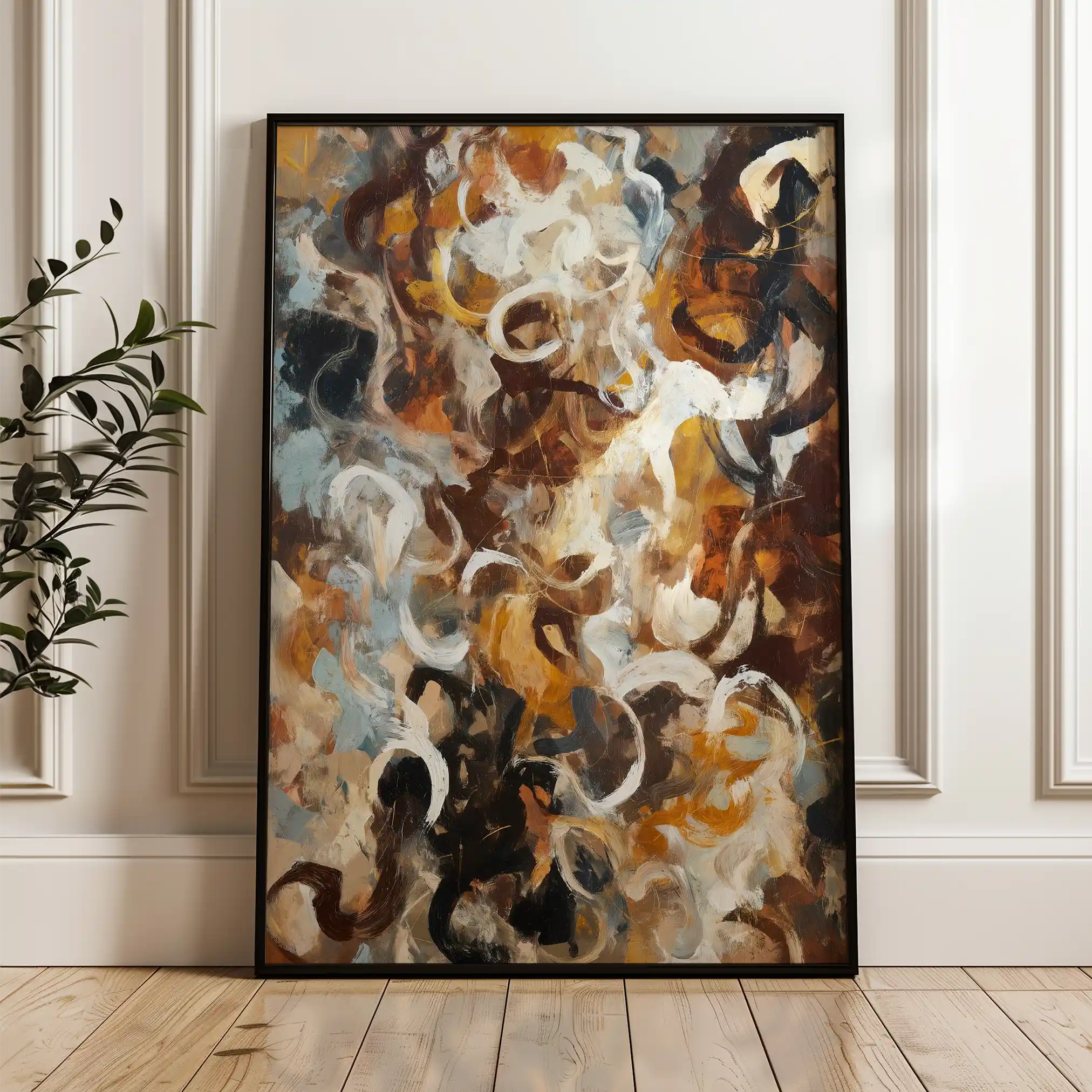 Abstract 1768 Canvas Art 18" x 24" / 45 x 60 cm / Black