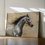 Horses 177 Canvas Art 18" x 24" / 45 x 60 cm / Black