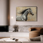 Horses 177 Canvas Art 18" x 24" / 45 x 60 cm / Black