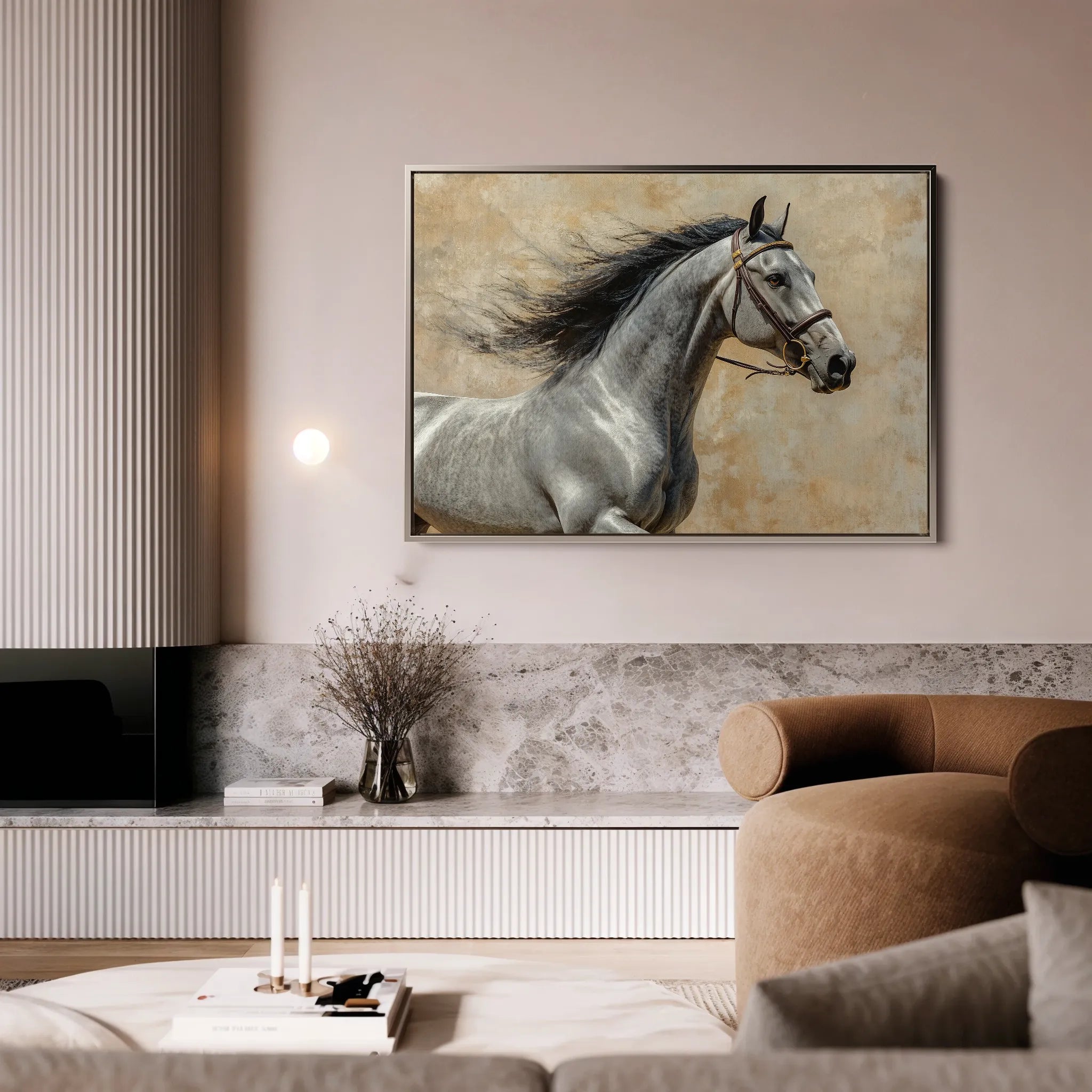 Horses 177 Canvas Art 18" x 24" / 45 x 60 cm / Black