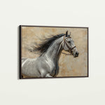 Horses 177 Canvas Art 18" x 24" / 45 x 60 cm / Black