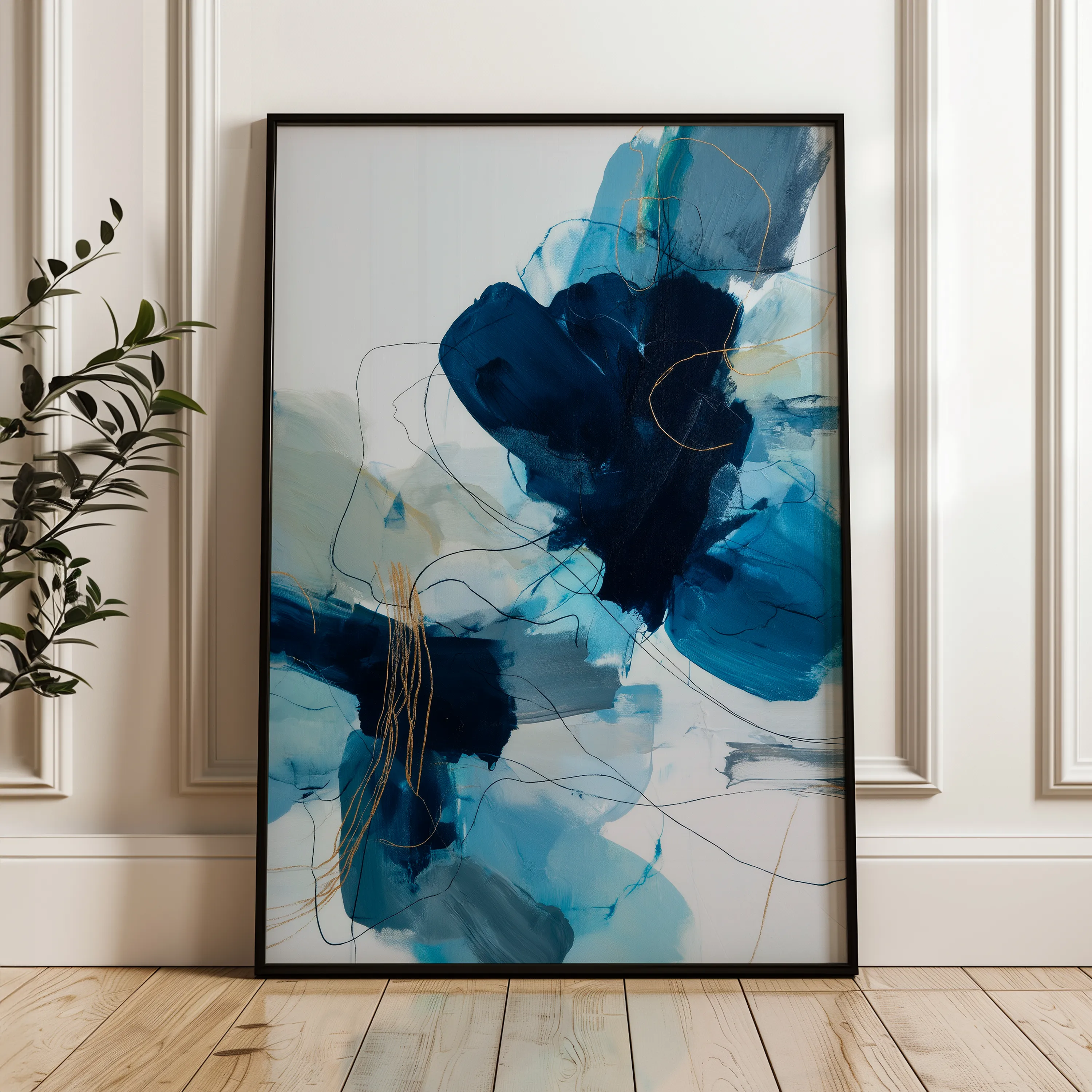 Abstract 1770 Canvas Art 18" x 24" / 45 x 60 cm / Black