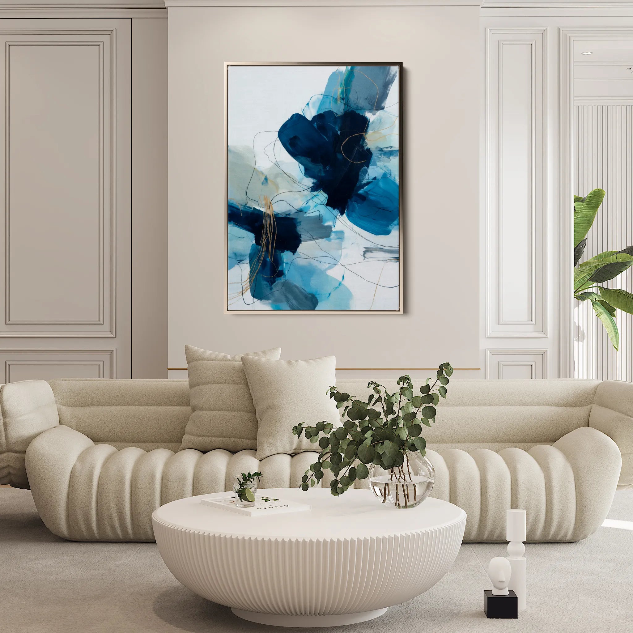 Abstract 1770 Canvas Art 18" x 24" / 45 x 60 cm / Black