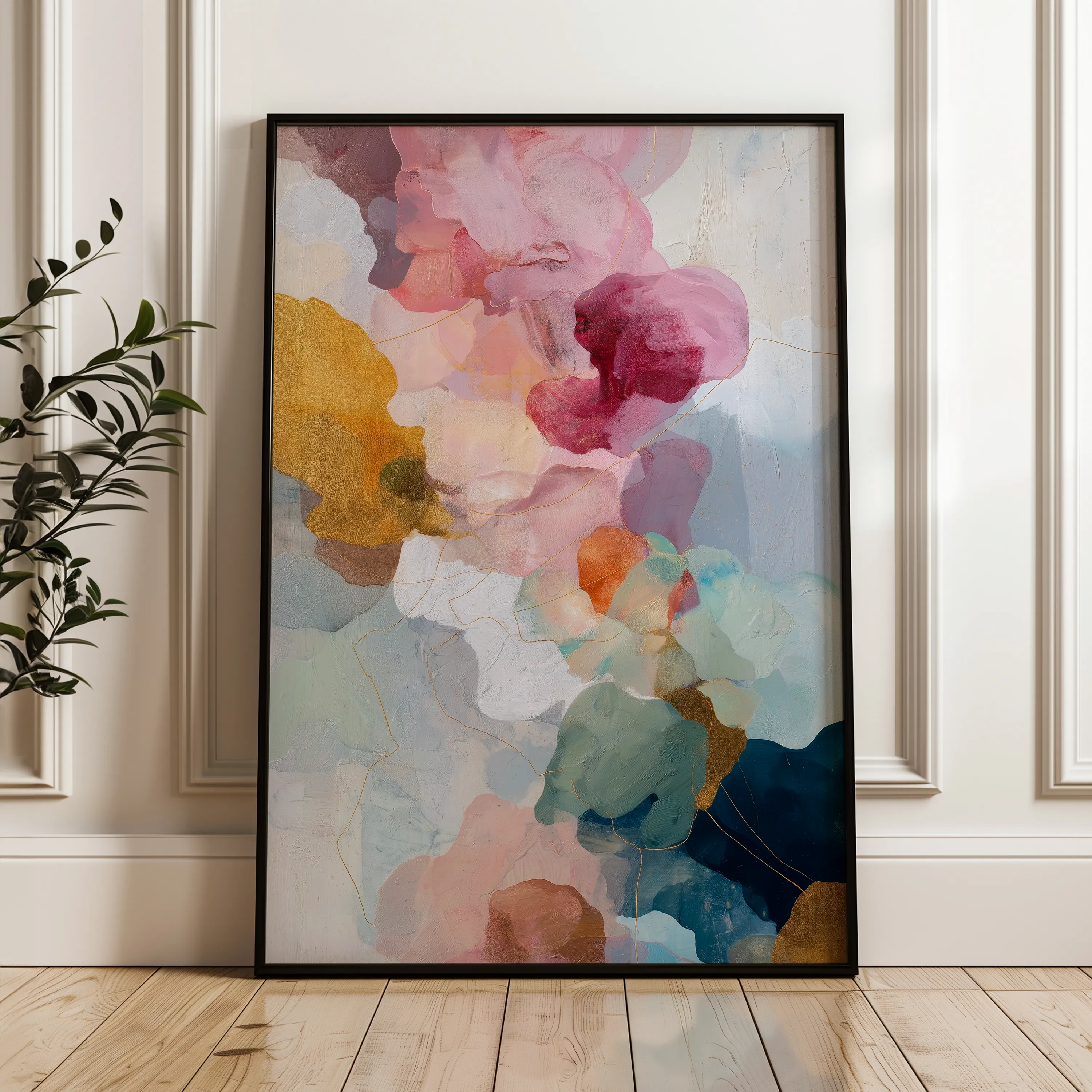 Abstract 1772 Canvas Art 18" x 24" / 45 x 60 cm / Black