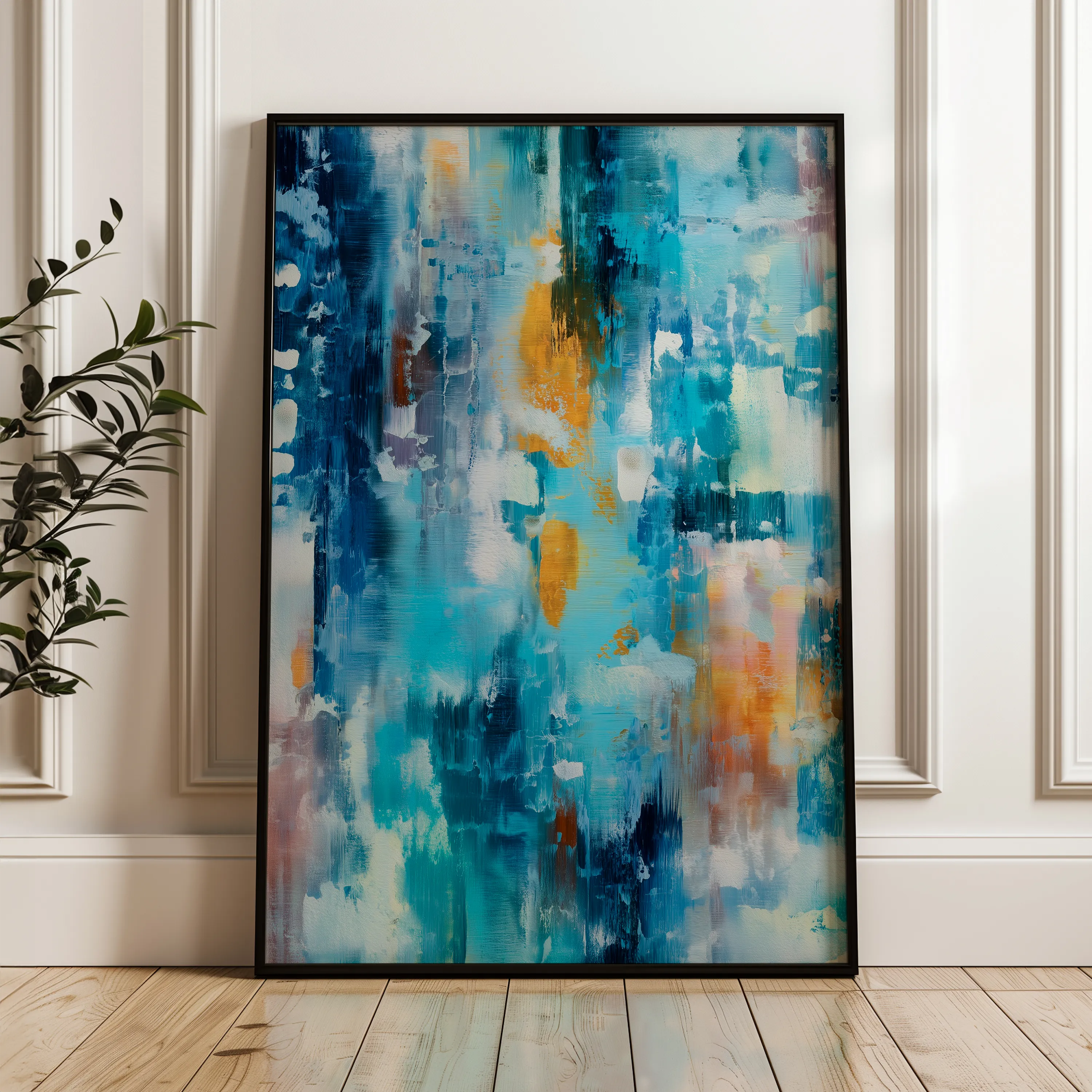 Abstract 1773 Canvas Art 18" x 24" / 45 x 60 cm / Black