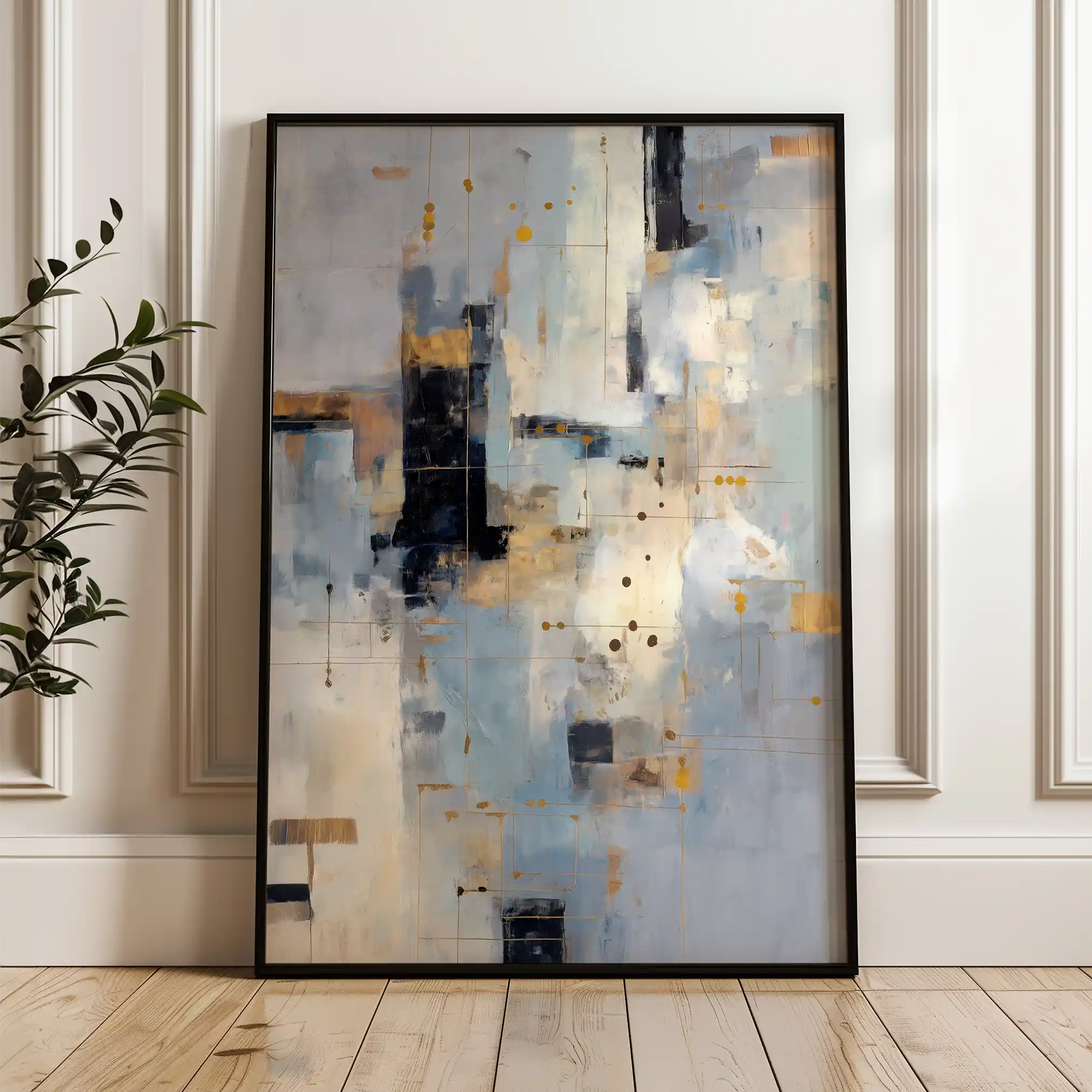 Abstract 1774 Canvas Art 18" x 24" / 45 x 60 cm / Black