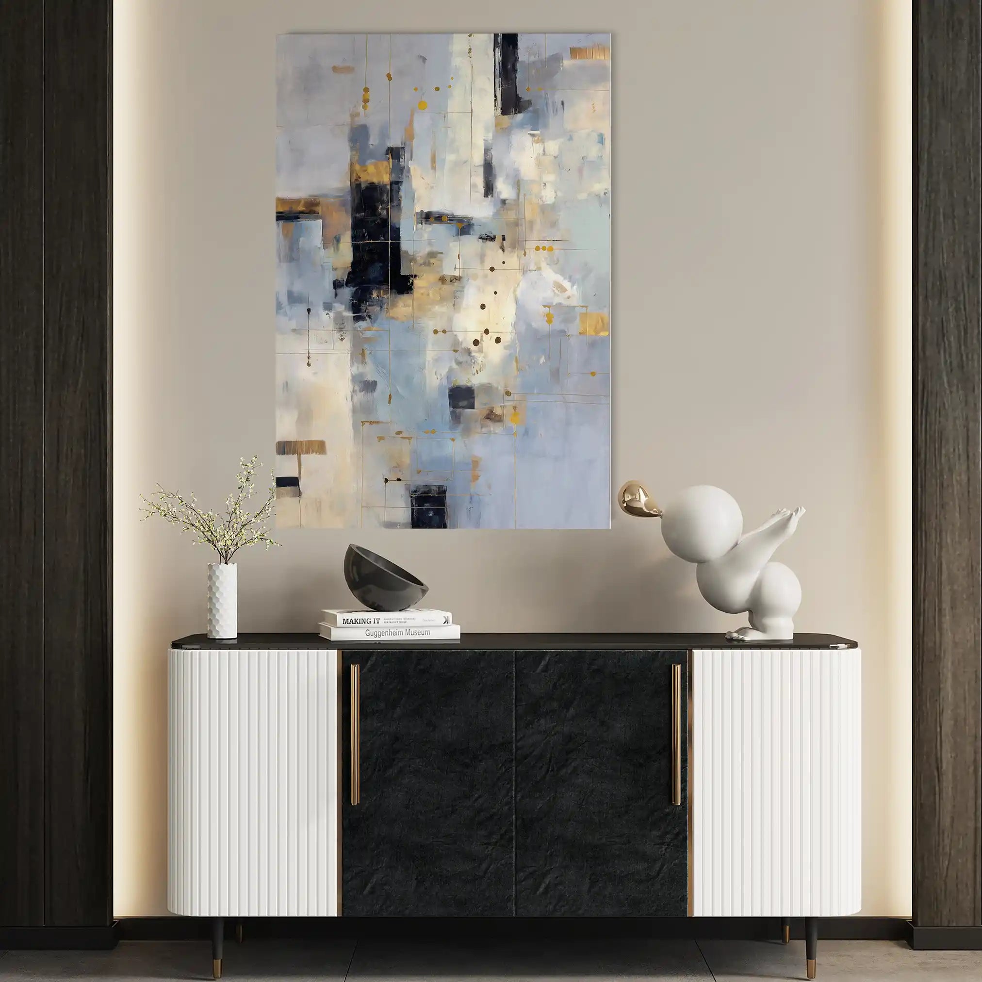 Abstract 1774 Canvas Art 18" x 24" / 45 x 60 cm / Black