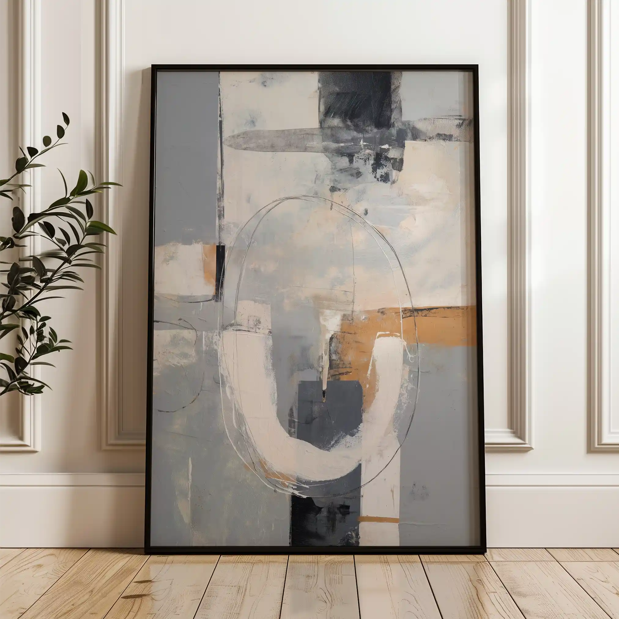 Abstract 1775 Canvas Art 18" x 24" / 45 x 60 cm / Black
