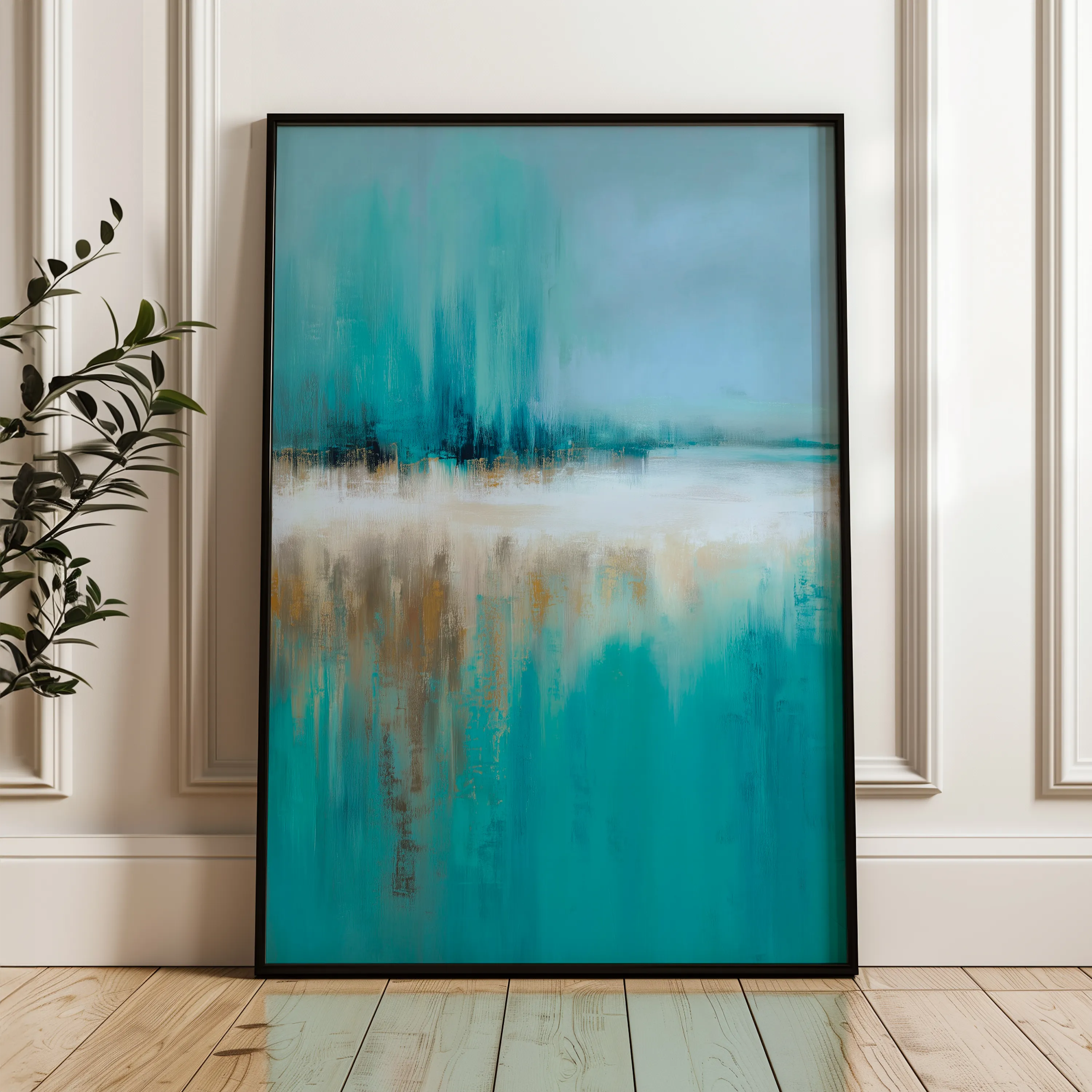 Abstract 1776 Canvas Art 18" x 24" / 45 x 60 cm / Black