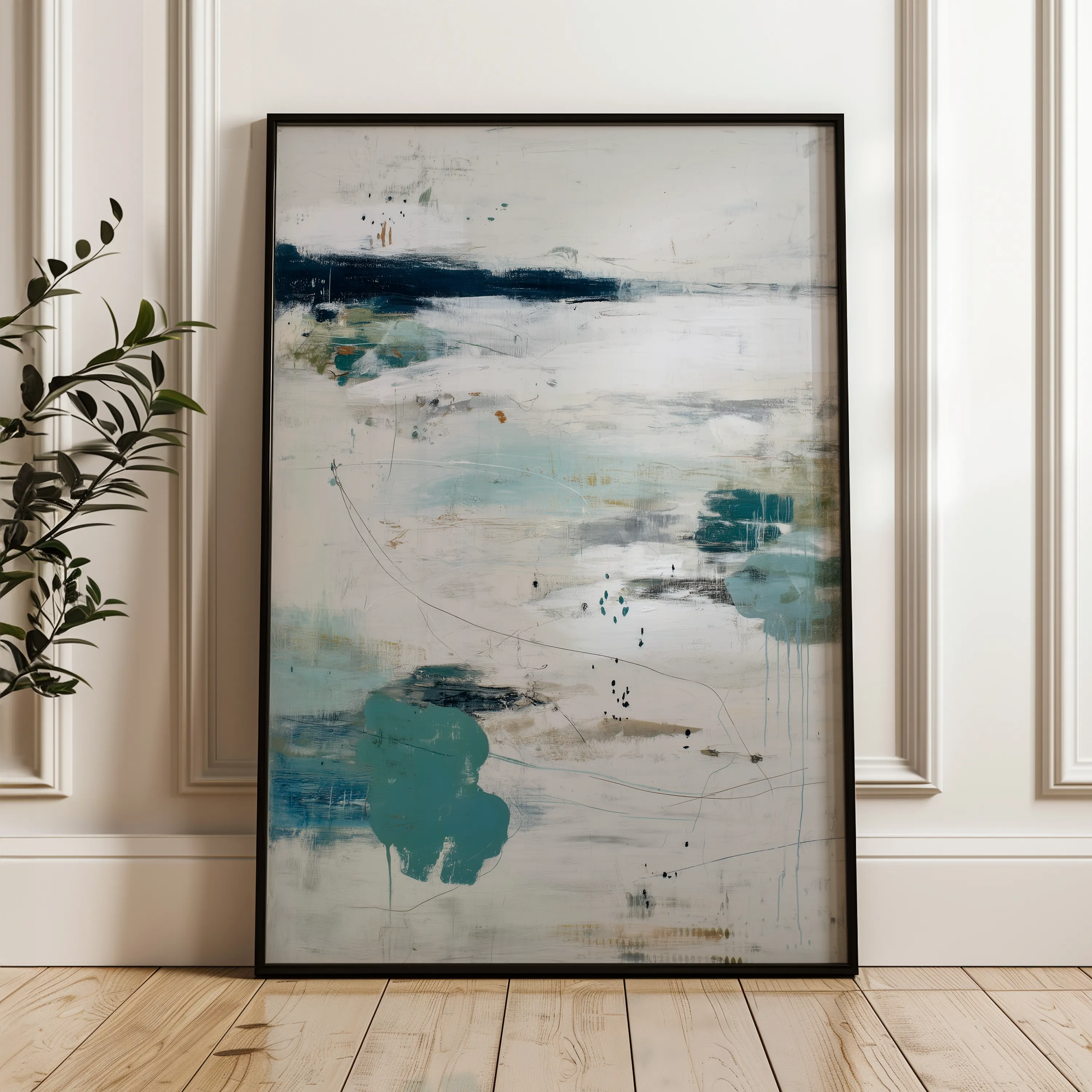 Abstract 1777 Canvas Art 18" x 24" / 45 x 60 cm / Black