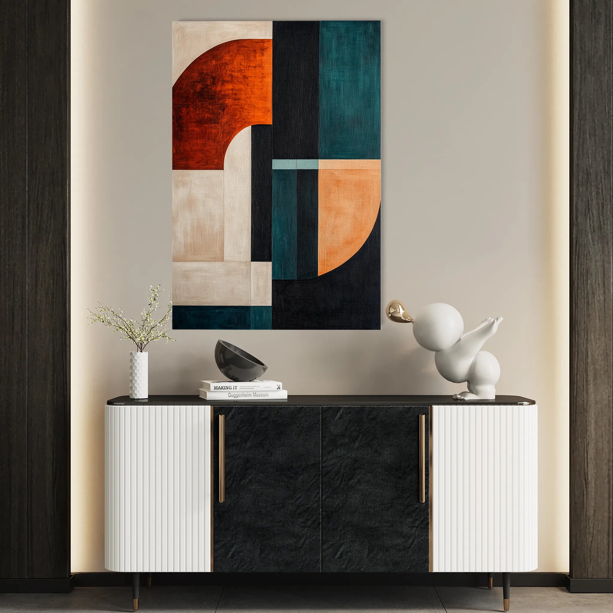 Abstract 1779 Canvas Art 18" x 24" / 45 x 60 cm / Black