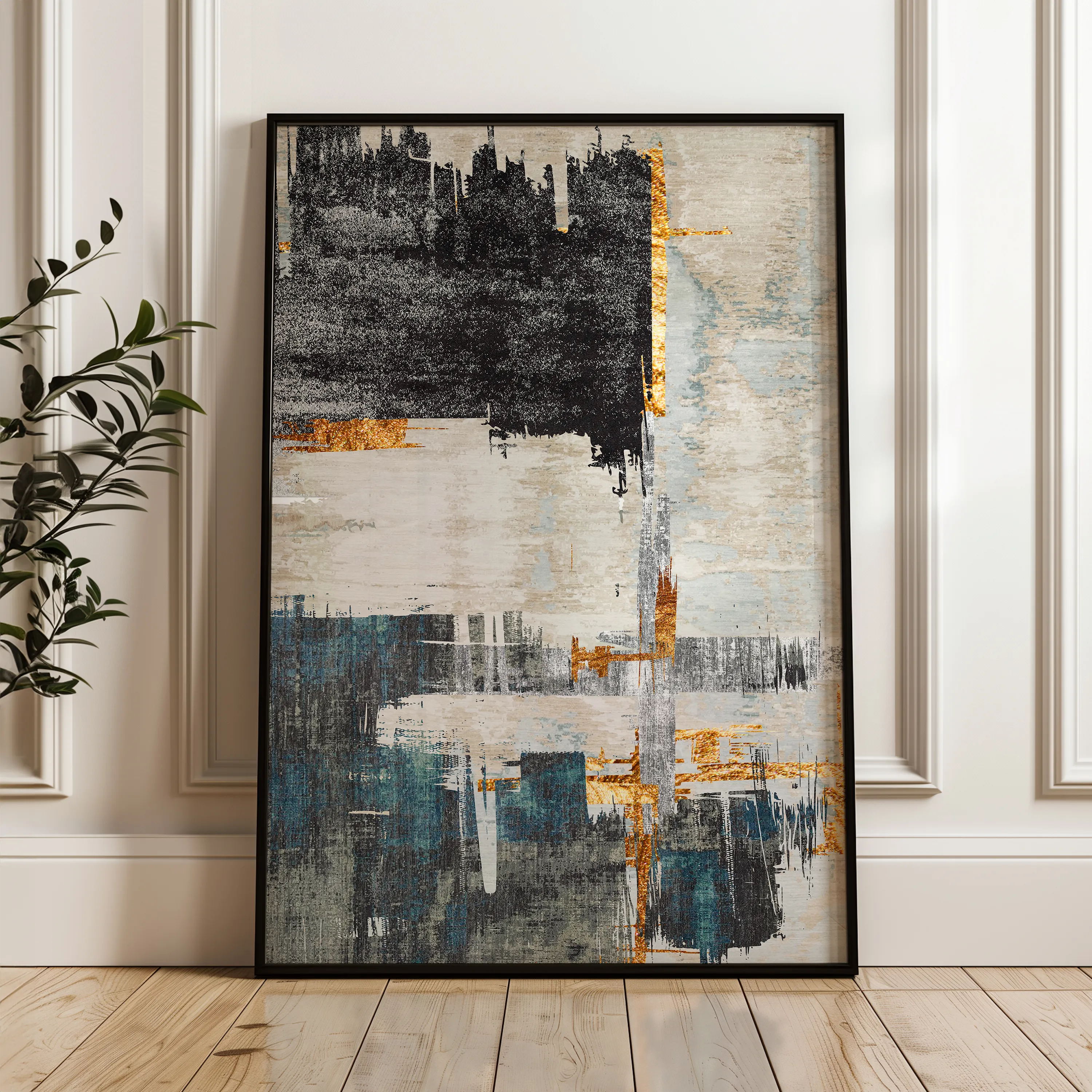 Abstract 178 Canvas Art 18" x 24" / 45 x 60 cm / Black