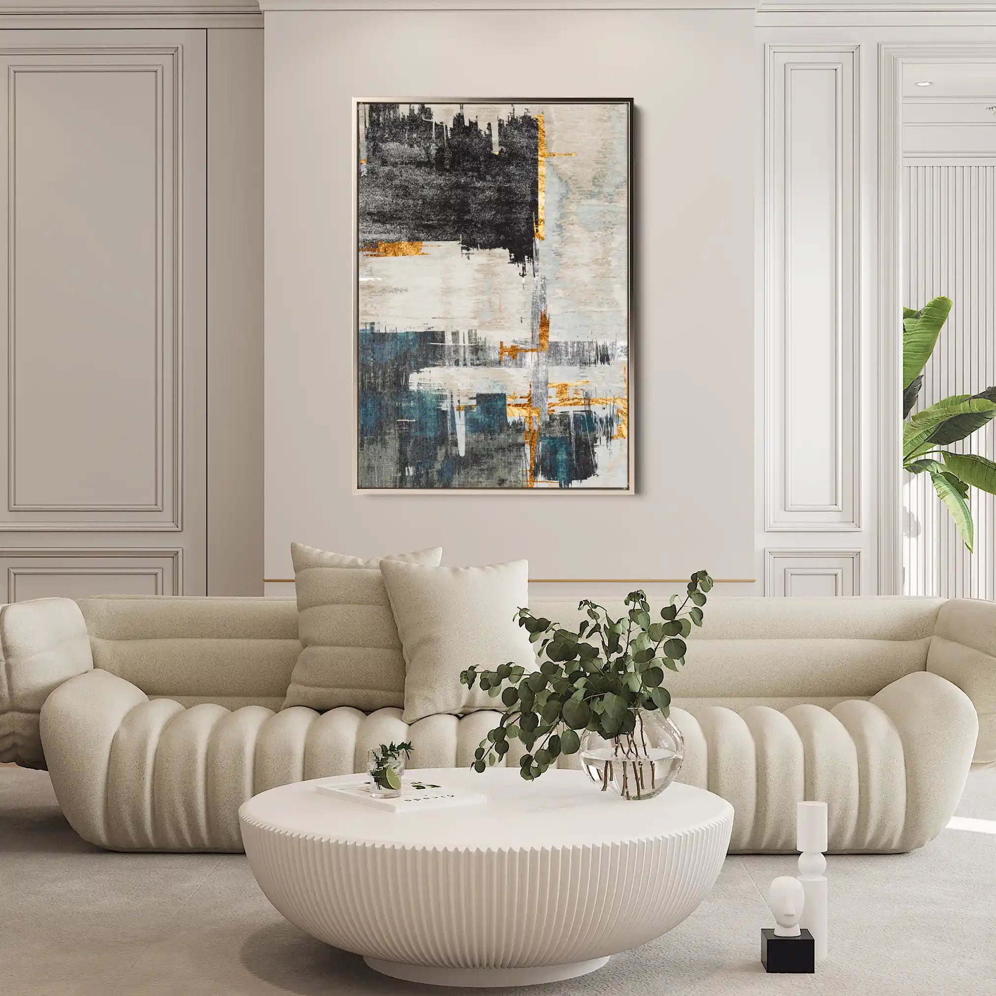 Abstract 178 Canvas Art 18" x 24" / 45 x 60 cm / Black