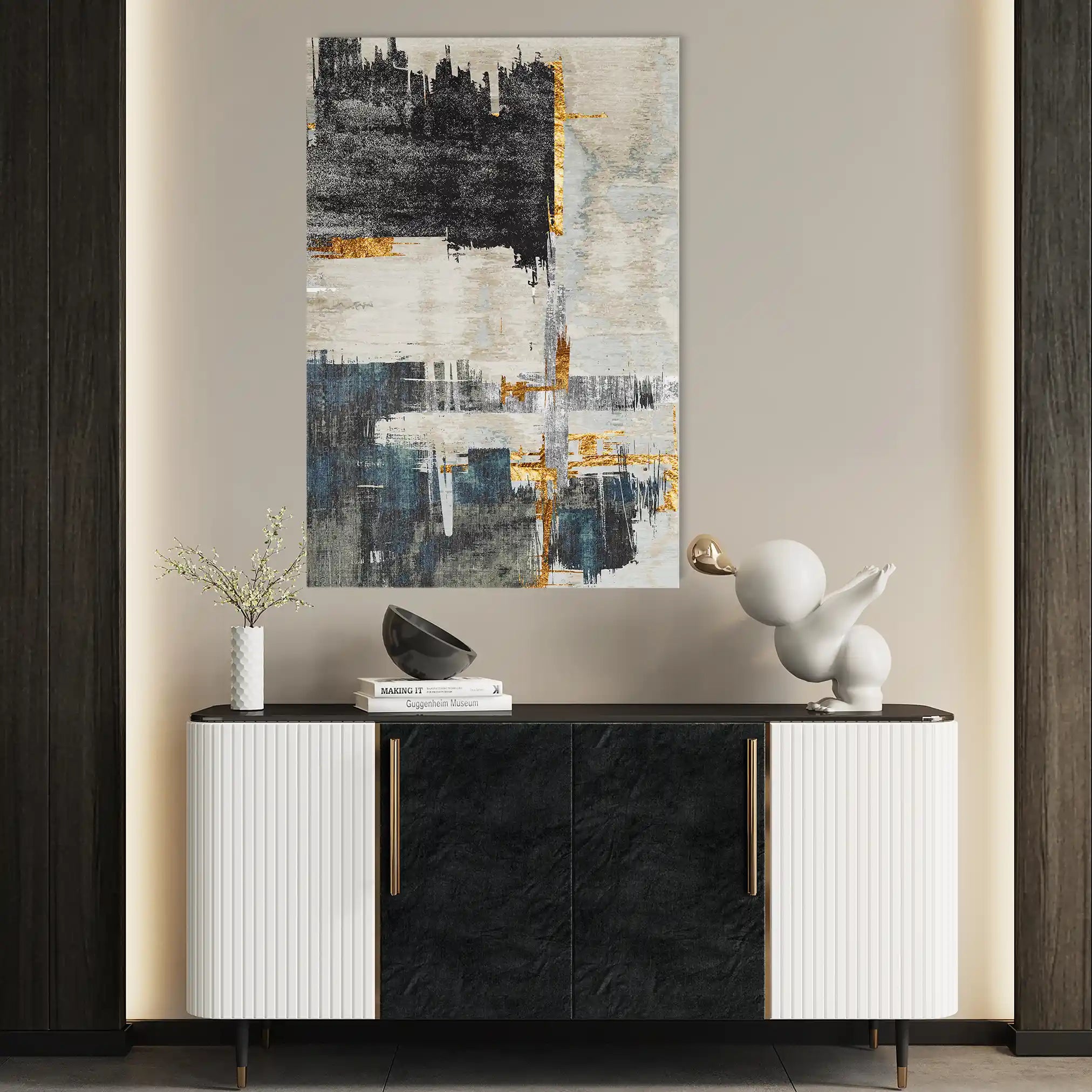 Abstract 178 Canvas Art 18" x 24" / 45 x 60 cm / Black